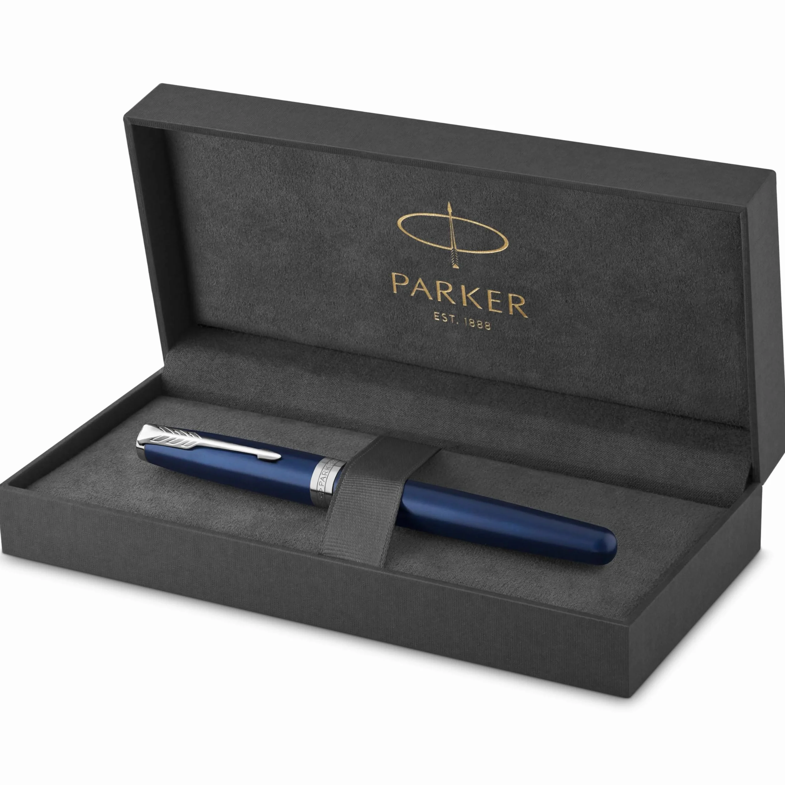 Parker Sonnet penna roller | laccatura di colore blu con finiture in palladio | pennino sottile | Confezione regalo