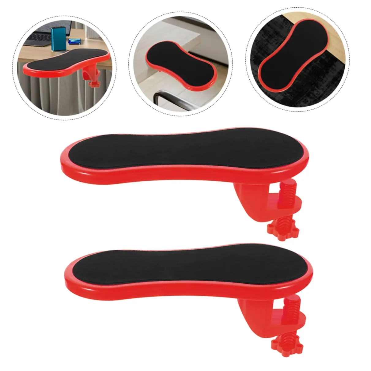 2pezzi Poggiapolso Ergonomici per Scrivania in Gomma e Cotone, Supporto Braccio Leggero e Facile da Trasportare, per Ufficio e Viaggi di Lavoro