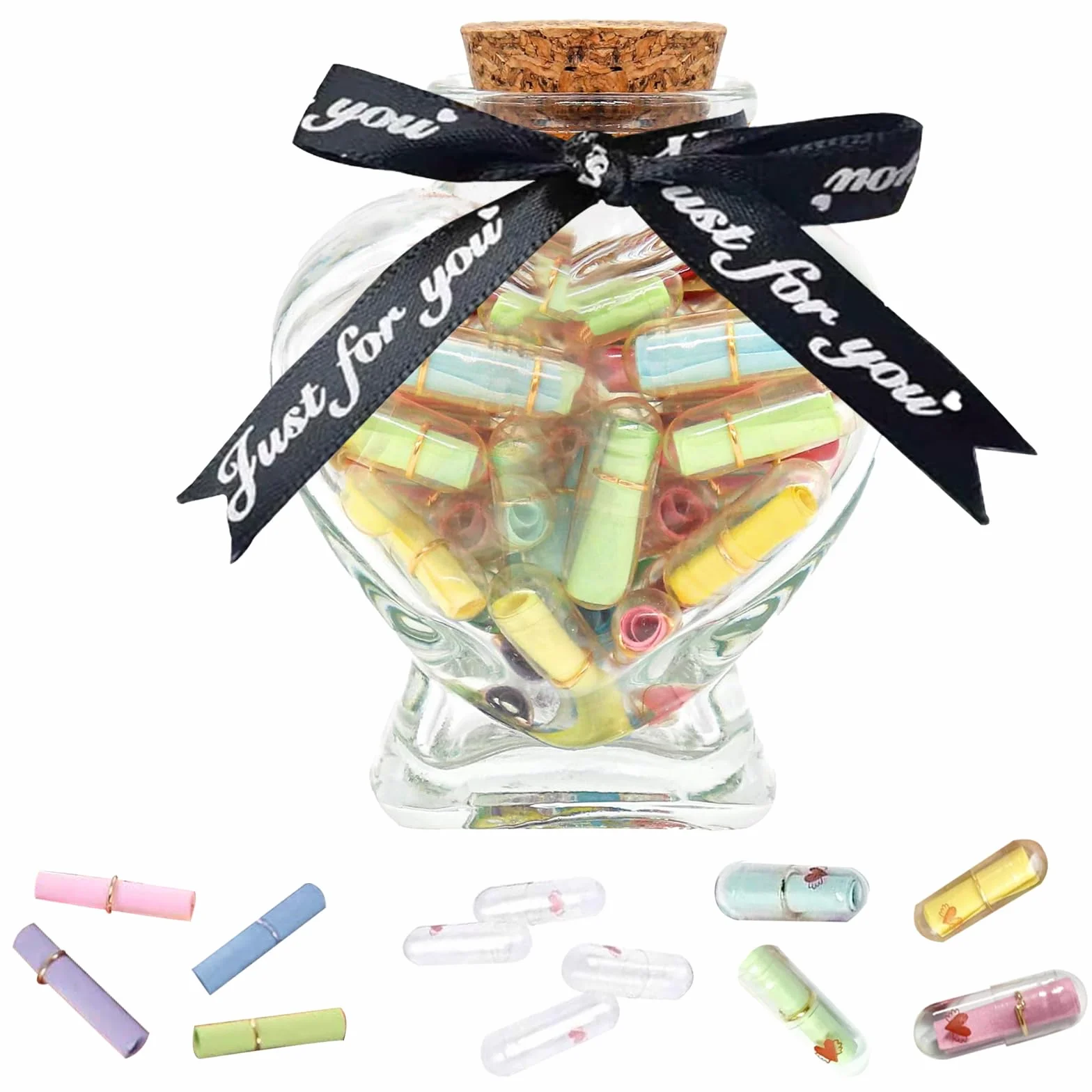 Message in a Bottle 101 PCS Capsule Letters Love Wishing Bottle Gifts for Couples