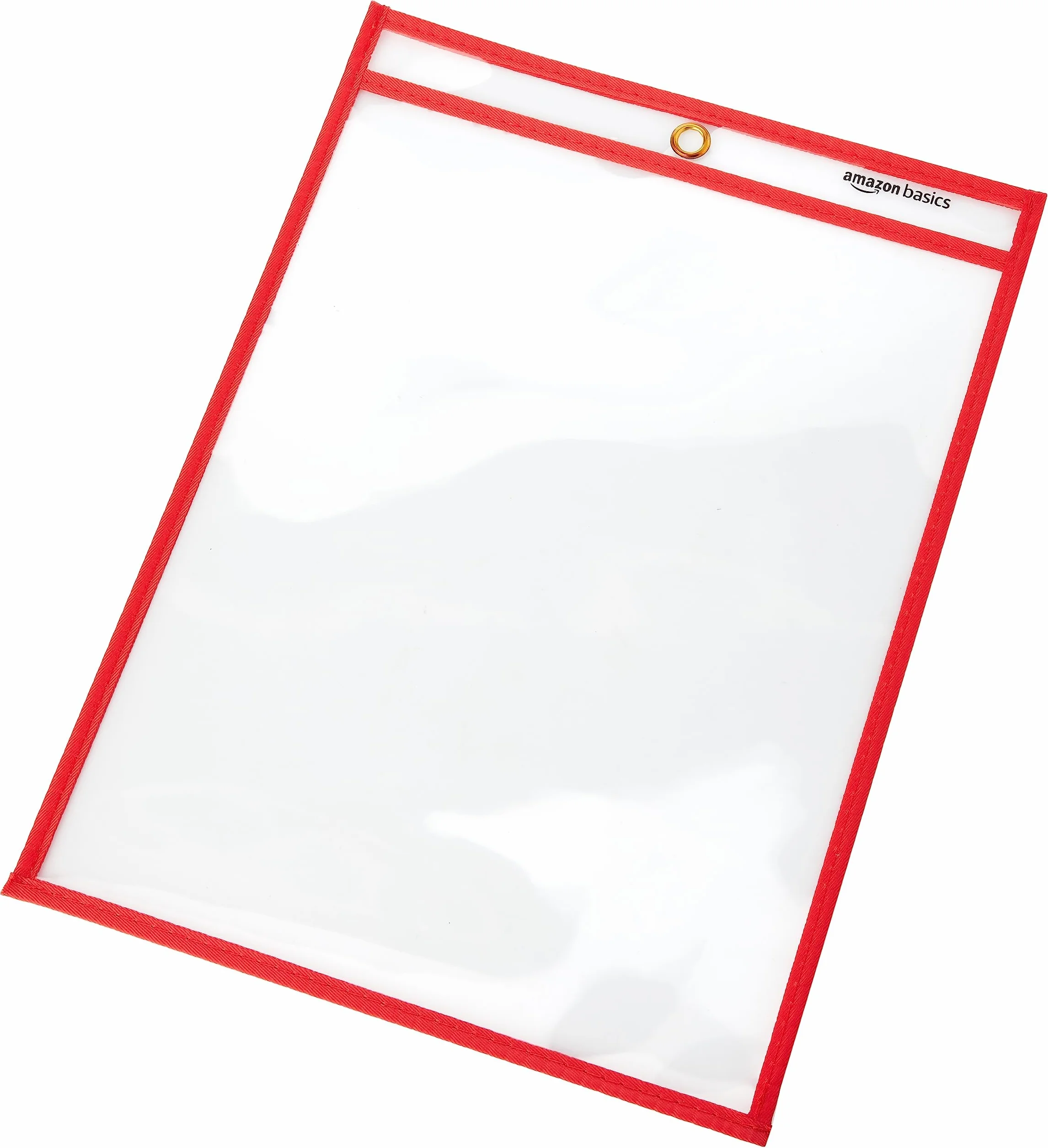 Amazon Basics Buste trasparenti con superficie cancellabile, uso intensivo, misure 21,6 x 28 cm, conf. da 25, Multicolore