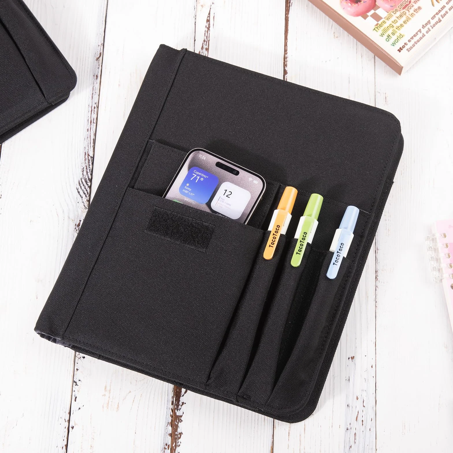 APOFFICE Custodia protettiva per quaderni da lavoro, organizer per quaderni, compatibile con Rocketbook Fusion, con passante per penna, porta biglietti da visita, tasca per accessori