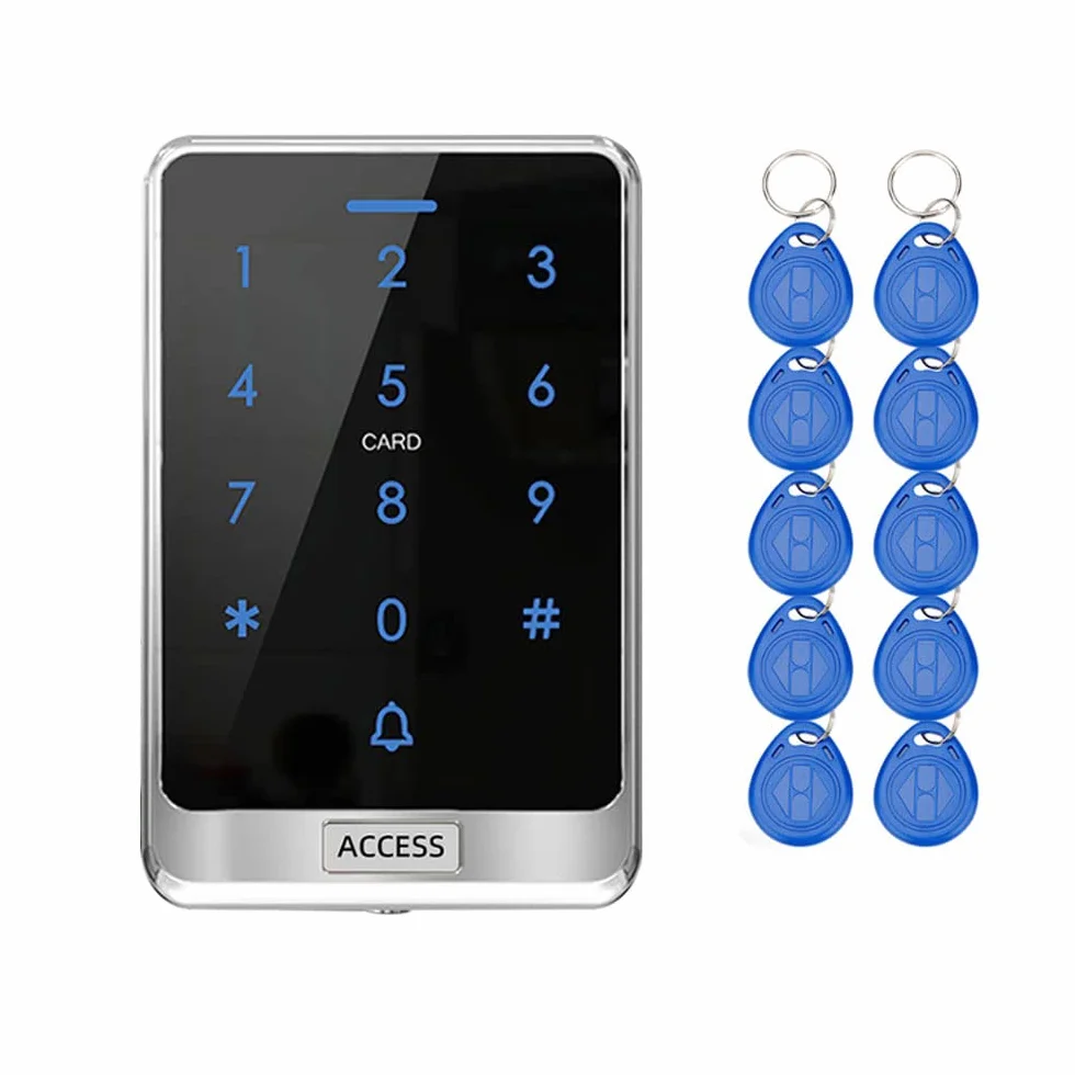 YAVIS Tastiera impermeabile all'aperto RFID Sistema di controllo di accesso, Dispositivo di verifica dell'accesso a chiave retroilluminato a tocco completo WG26/34 125 kHz Lettore di schede X13