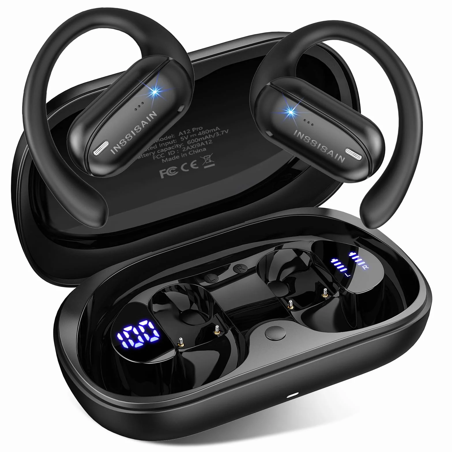 AI Cuffie Traduzione,AI Cuffie Traduttore Simultaneo Vocale,Buletooth 5.4 & Auricolari di Traduzione in 164 Lingue,IPX7,Necessità di Connettersi a un'app Fissa,Ricarica in 10 minuti (black 02)
