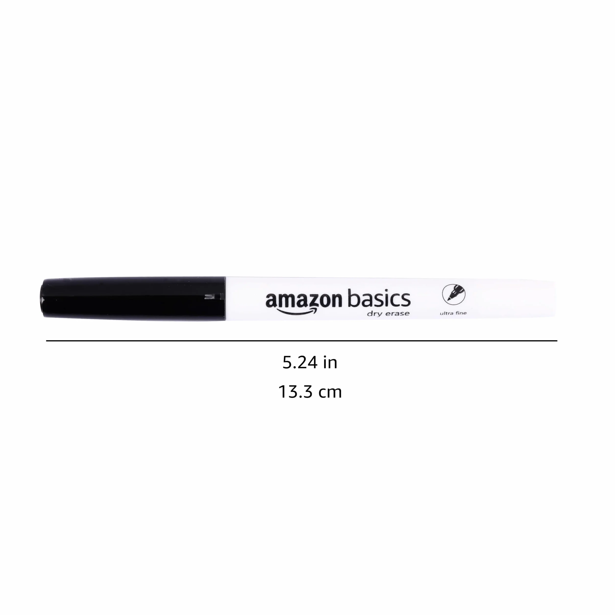 Amazon Basics Low Odor Ultra Fine Tip Dry Erase Markers, Black, 12-Pack
