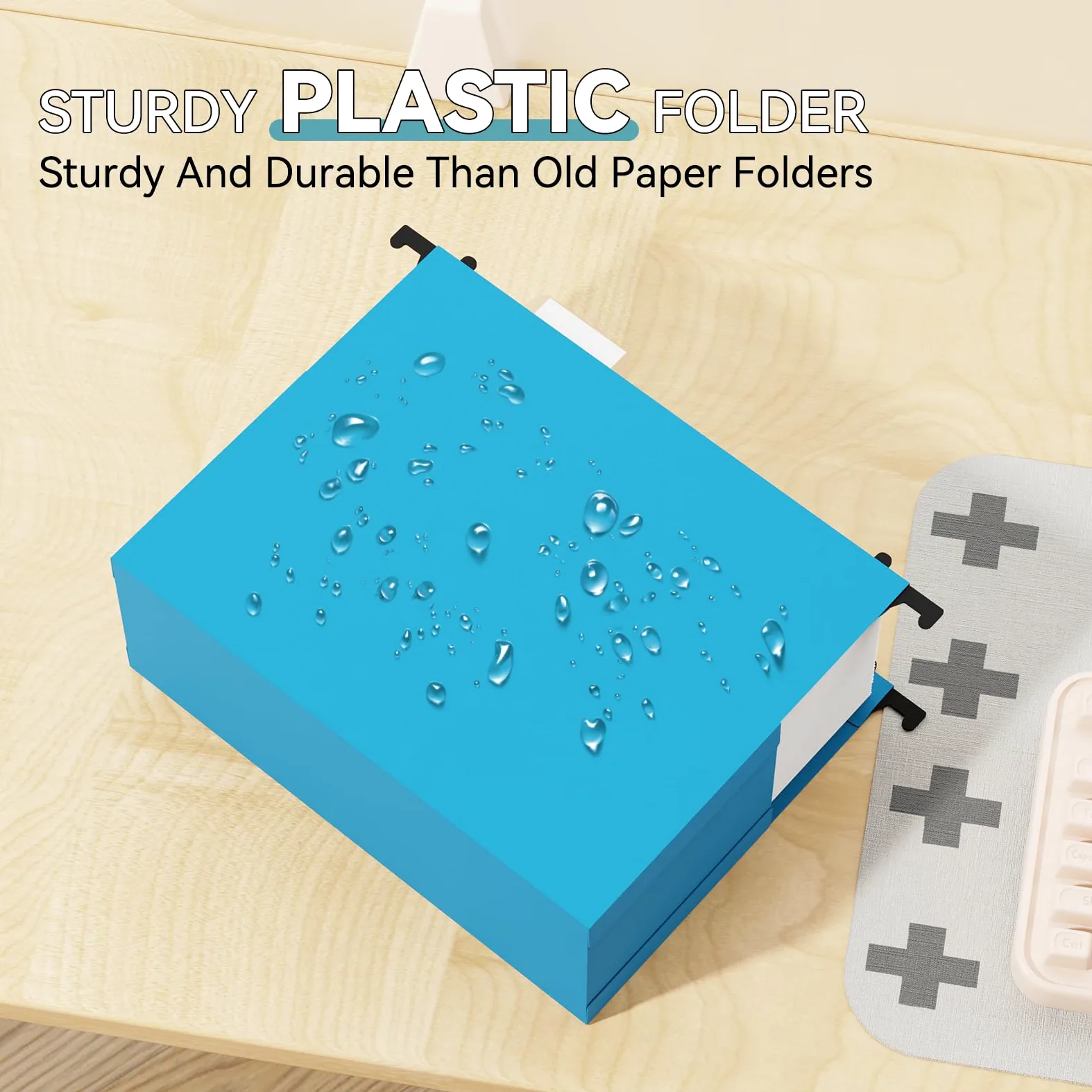 Cartella in plastica extra capiente da appendere, confezione da 12 cartelle espandibili da appendere, formato lettera, resistenti, espandibili da 7,6 cm, cartelle sospese rinforzate progettate
