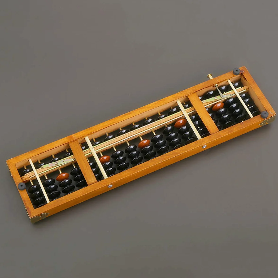 Abaco in legno Soroban, 17 file di numeri, strumento di calcolo cinese/giapponese con pulsante di ripristino, 35,56 cm, stile vintage
