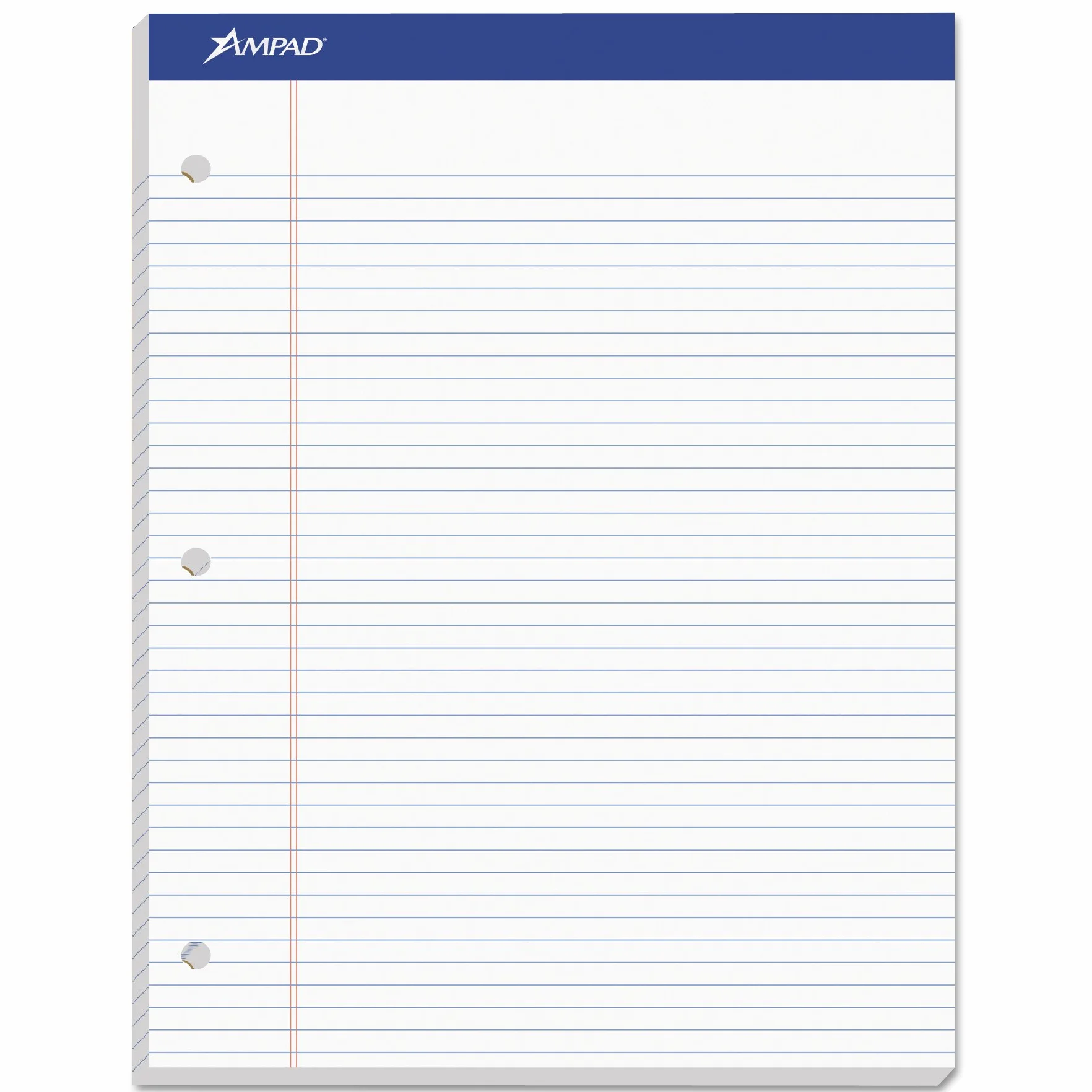 Ampad Double Sheet Writing Pads Narrow Ruled 8.5 x 11.75 Inch White 100 Sheets