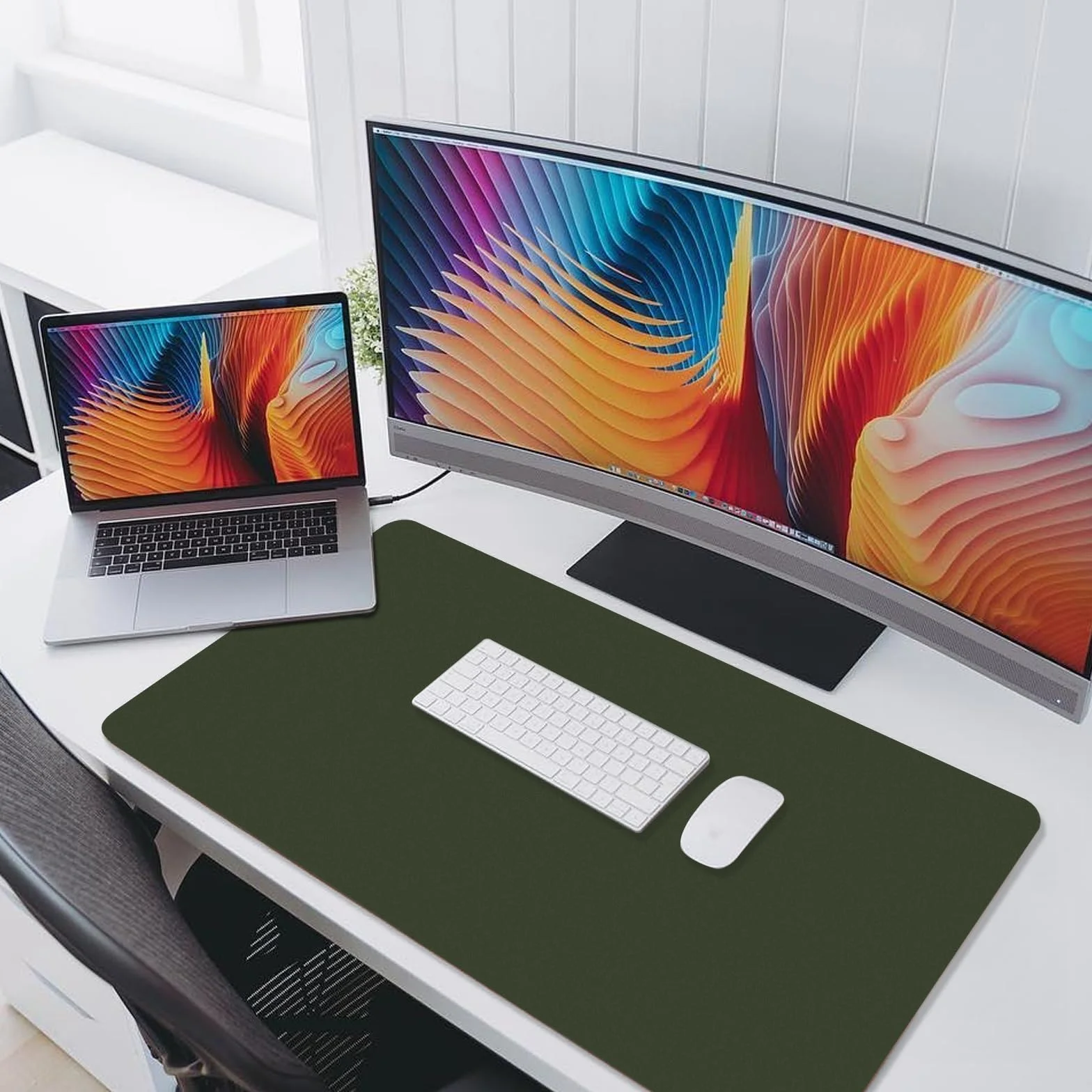 Tappetino per Mouse Grande 80x40cm Mouse Pad Gaming XXL in Pelle PU Antiscivolo