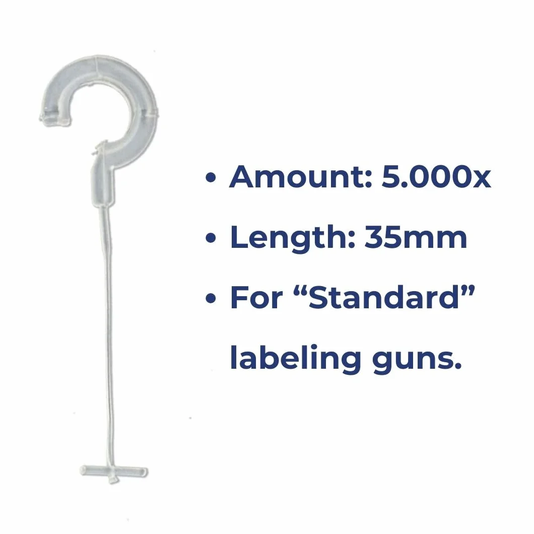 Pokornys 500 anello gancio 35 mm Trasparente – Ideale per appendere le Caps, Calzini etc [RH 35] (5000 pezzo)