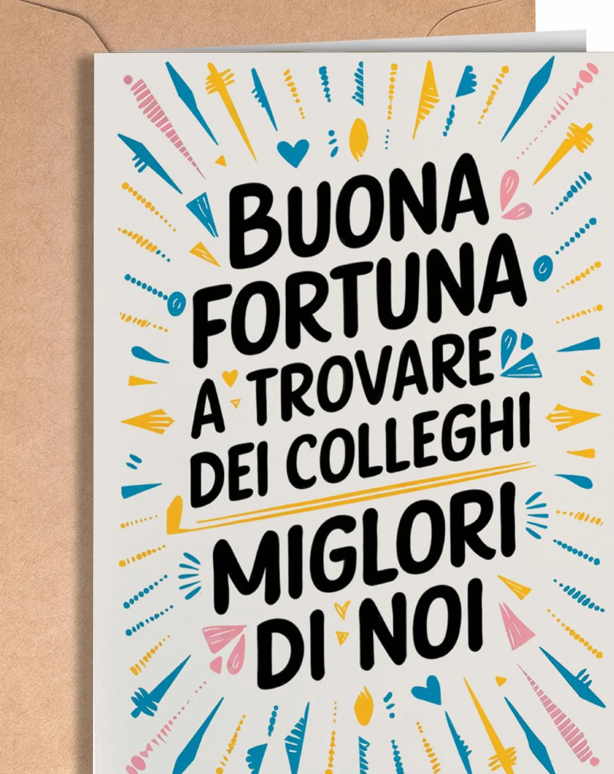 Biglietto Collega Che Va Via - Regalo Addio Collega Che Cambia Lavoro - Biglietti Auguri Divertente Donna Uomo - Greeting New EU 39