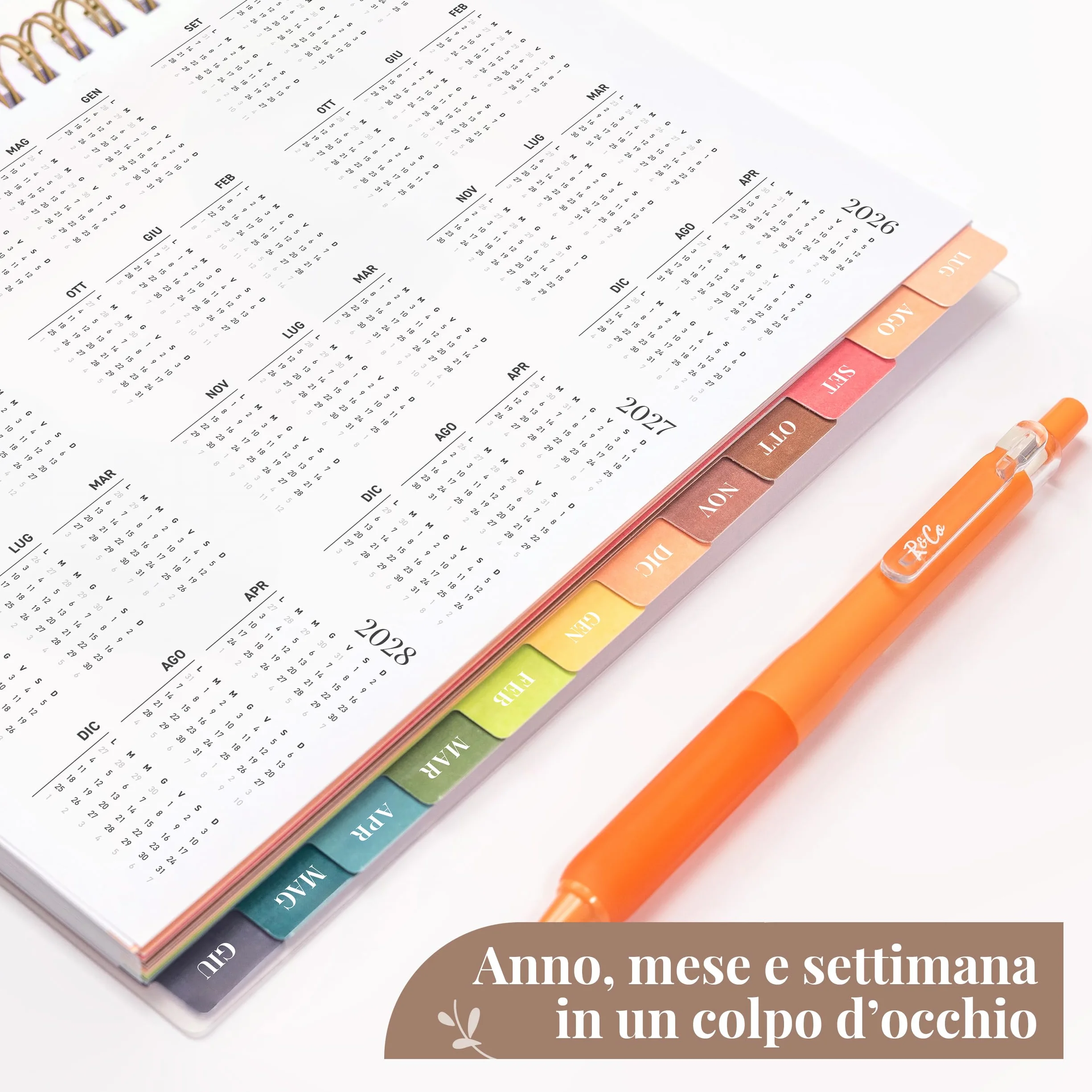 Rileys Agenda Accademica 2026–2027 Settimanale con Giornaliera Planner Scuola Lavoro 20x15 cm Verde Italiano