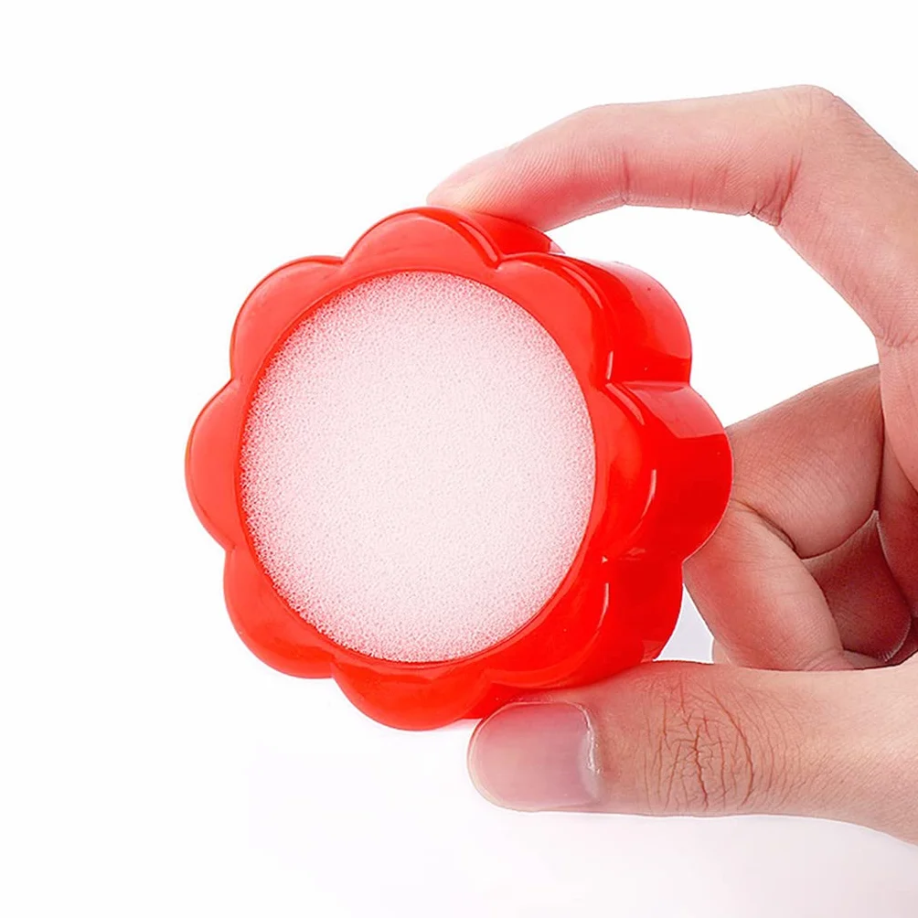 Spugna Forma Fiore per Contare Denaro Ufficio Banca 2 Pz Rosso+Giallo