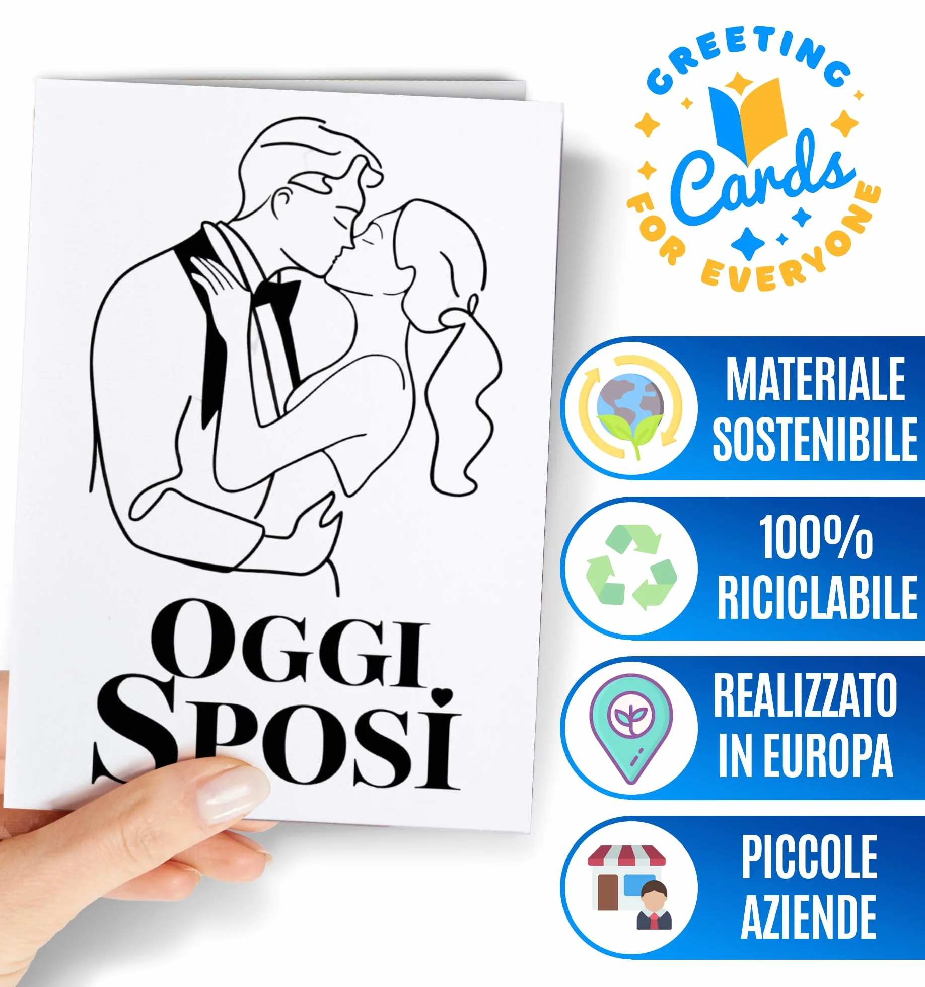 Biglietti Auguri Matrimonio con Busta - Cartolina Promessa Matrimonio - Regali Sposi Nozze
