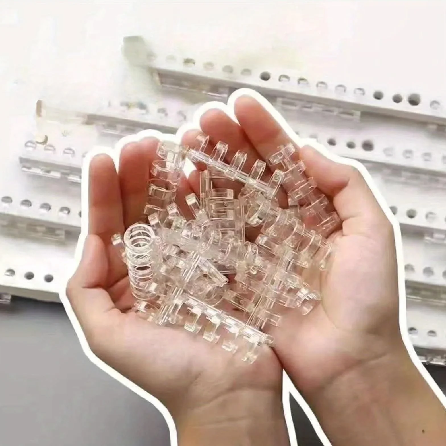 Meccanismo per raccoglitori ad anelli, formato A5, 50 pezzi, dorso in plastica, pettine rotondo, forniture per ufficio per organizzazione e conservazione di documenti
