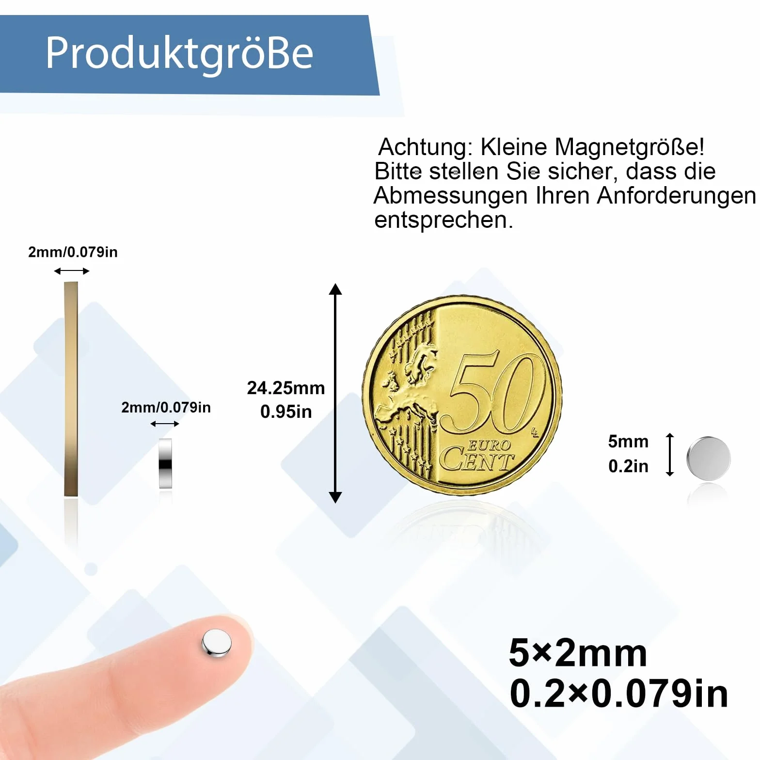 Calamite Potenti al Neodimio 5x2mm, Piccole Rotonde in Terre Rare, Magneti per Frigorifero e Lavagne Bianche