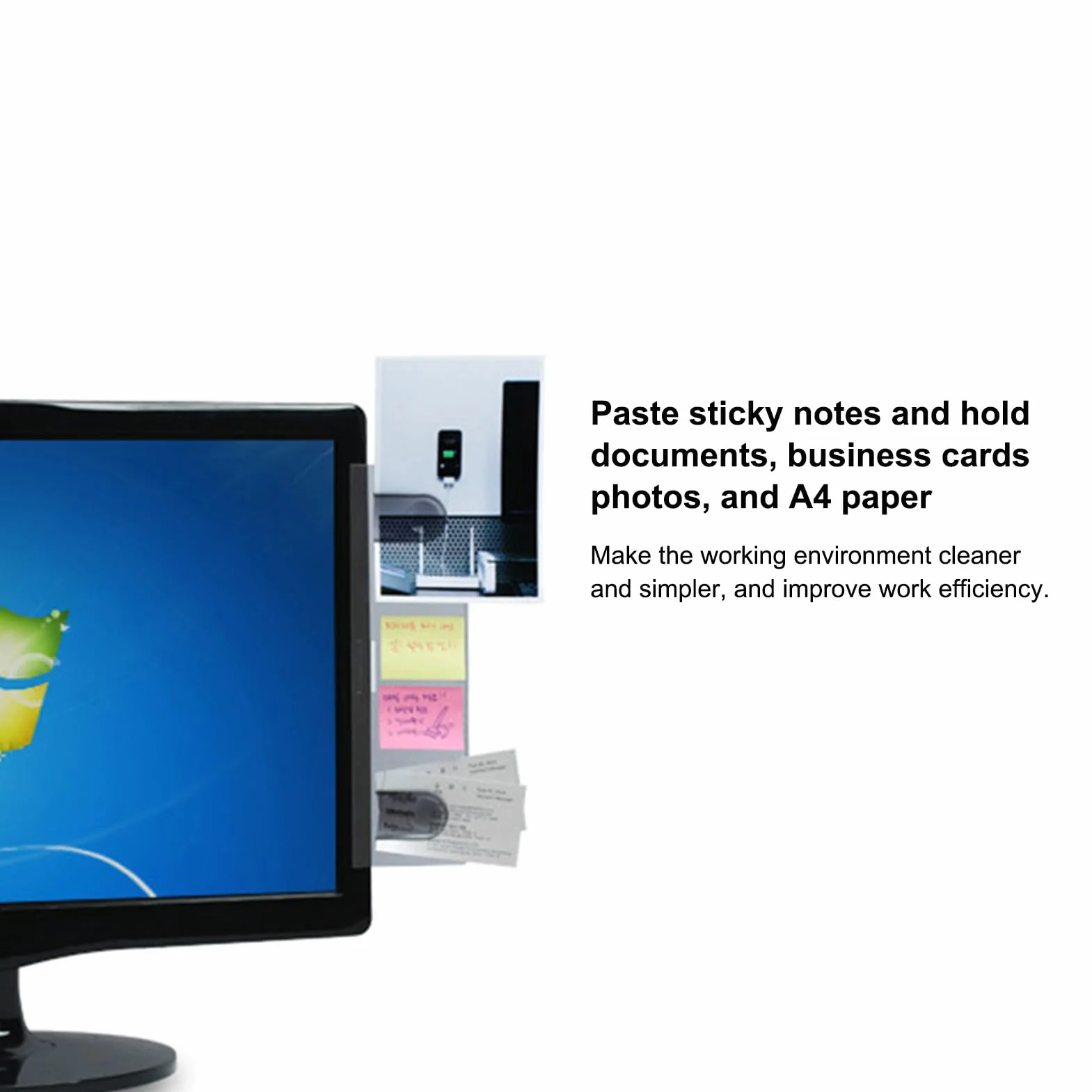 Samuliy Clip porta documenti adesivo per monitor scrivania computer