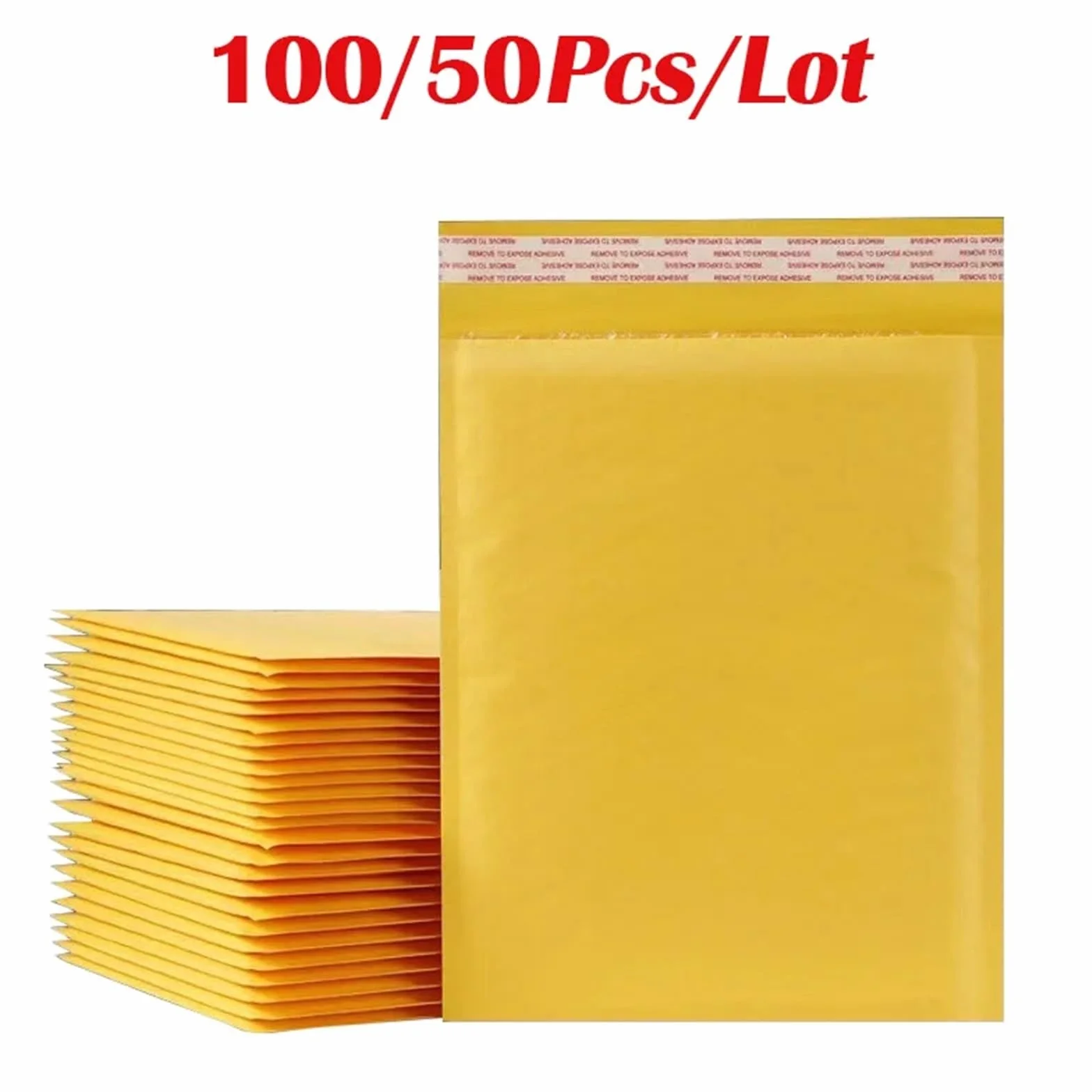 Buste Imbottite Per Spedizioni Confezione di buste postali a bolle carta Kraft gialle da 50/100 pezzi