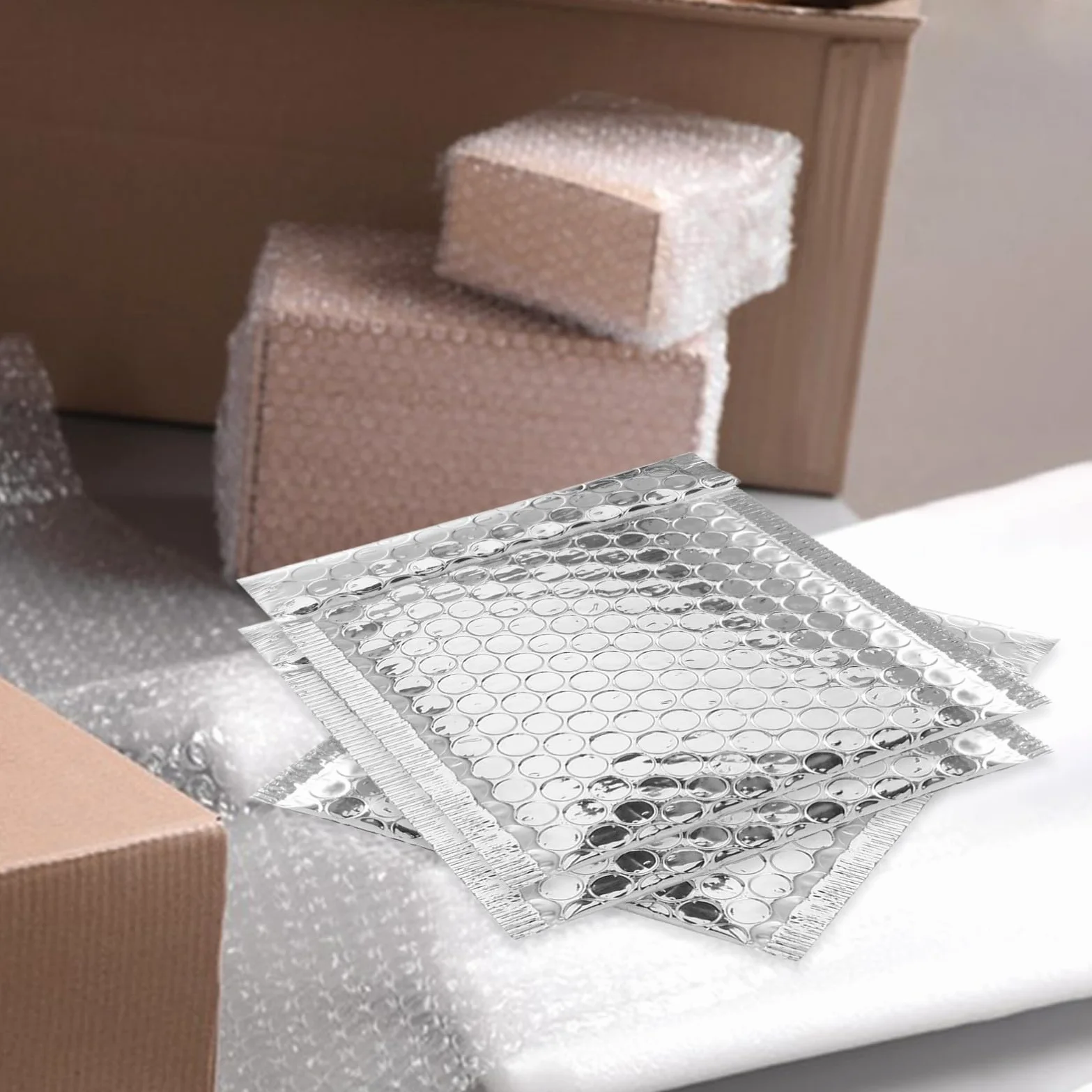 Buste Spedizione Argento 100 Pezzi Makrofol Autorelanti | Formato per Piccoli Oggetti, Adatte a Negozi e Confezionamento, Consente Affrancatura Postale