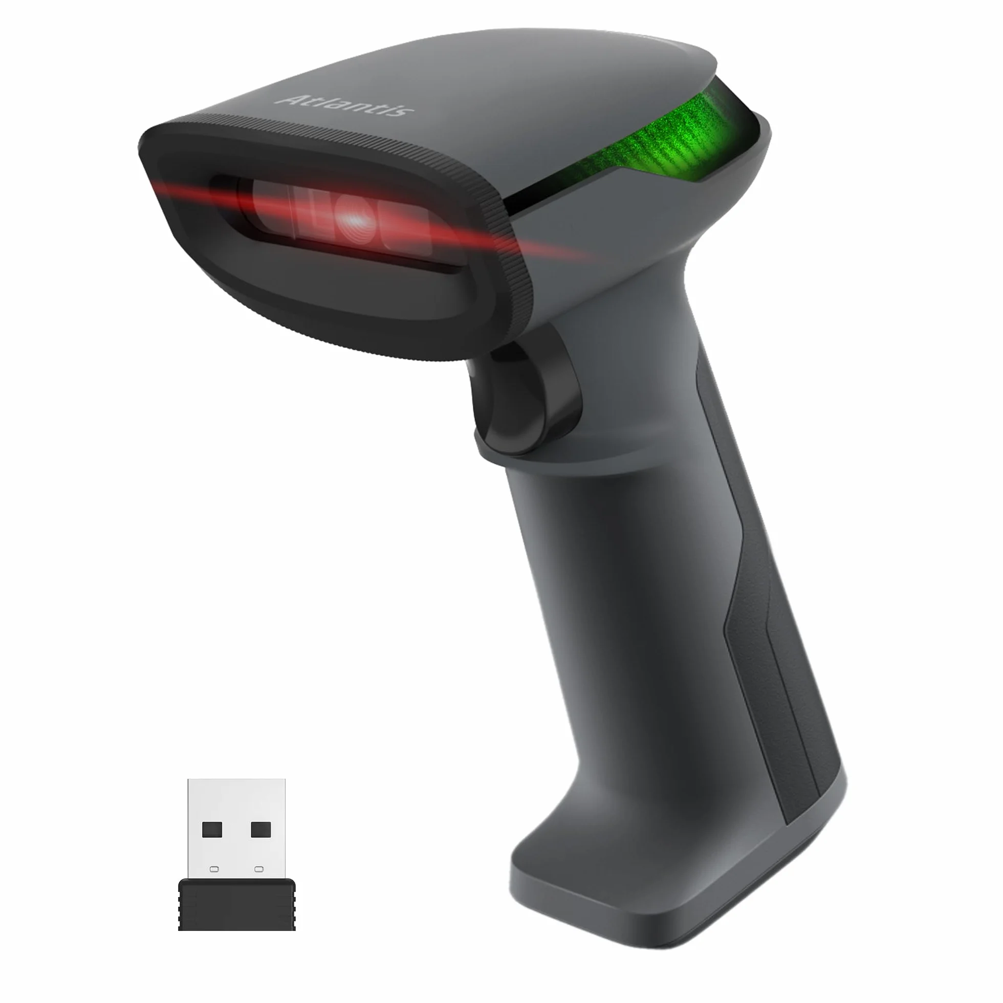 Atlantis A08-LD230P-2D-W Lettore Codici a Barre Barcode reader scanner Wireless 1D e 2D Ottico Prof (640x480), 60 fps, legge da smartphone e display, codice farmaceutico, collegamento USB,guida rapida