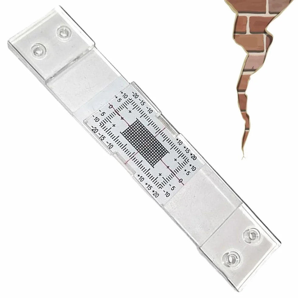Monitor per fessure in acrilico 3 pezzi, strumento manuale di misurazione crepe, registrazione sorveglianza