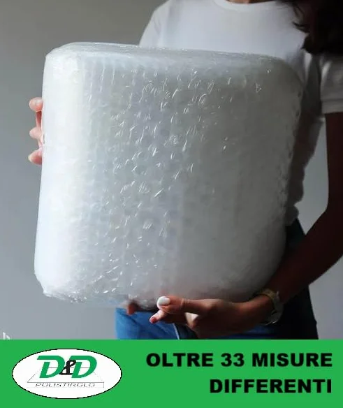 D. & D. Polistirolo - Pluriball H 100 cm x 100 mt/l per Imballaggio e Spedizioni – Made in Italy – Bolle Aria per Protezione, Imbottitura, Confezionamento di Oggetti nel Trasporto