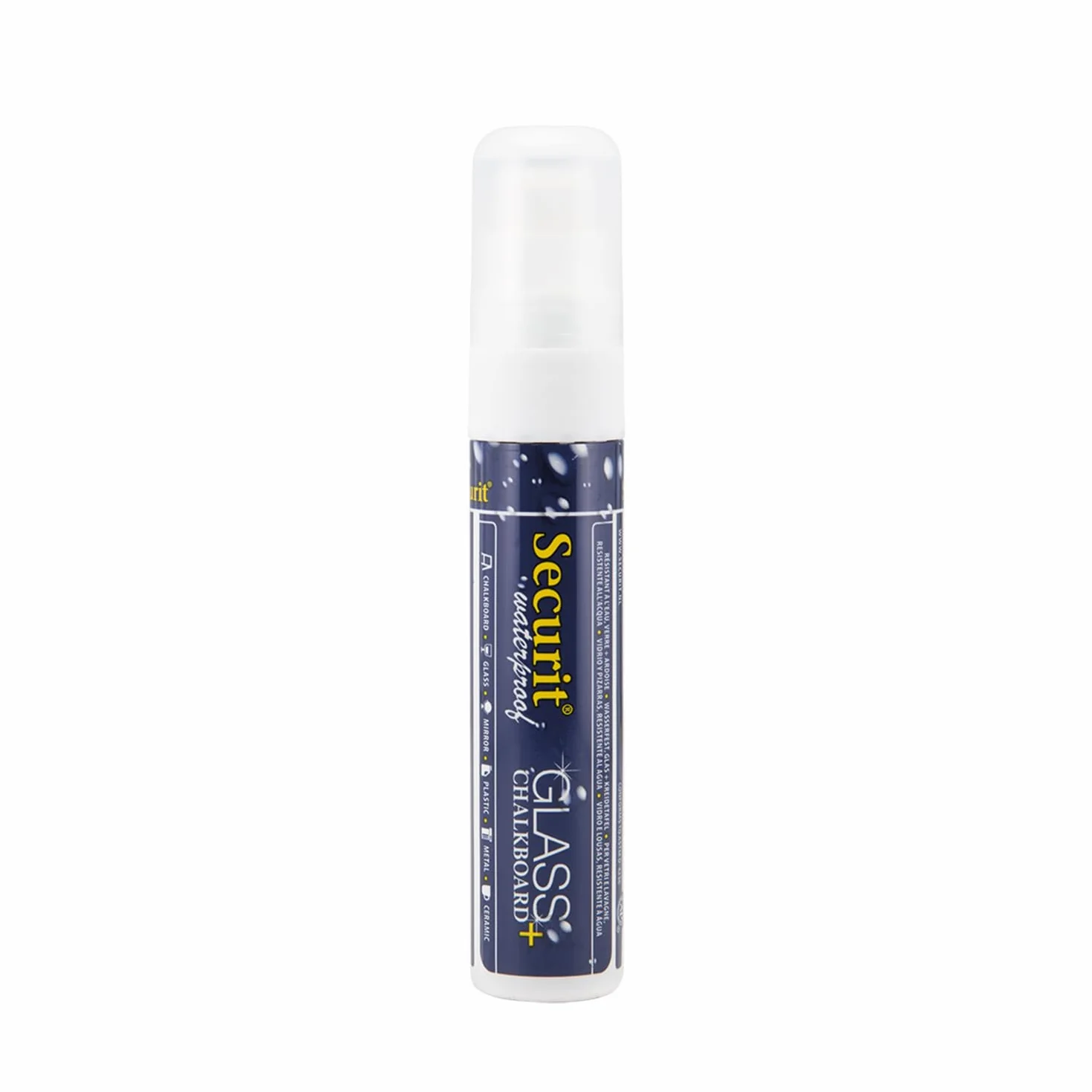 SECURIT Pennarello A Gesso Liquido Resistente all'Acqua Punta Grande 7-15mm Bianco