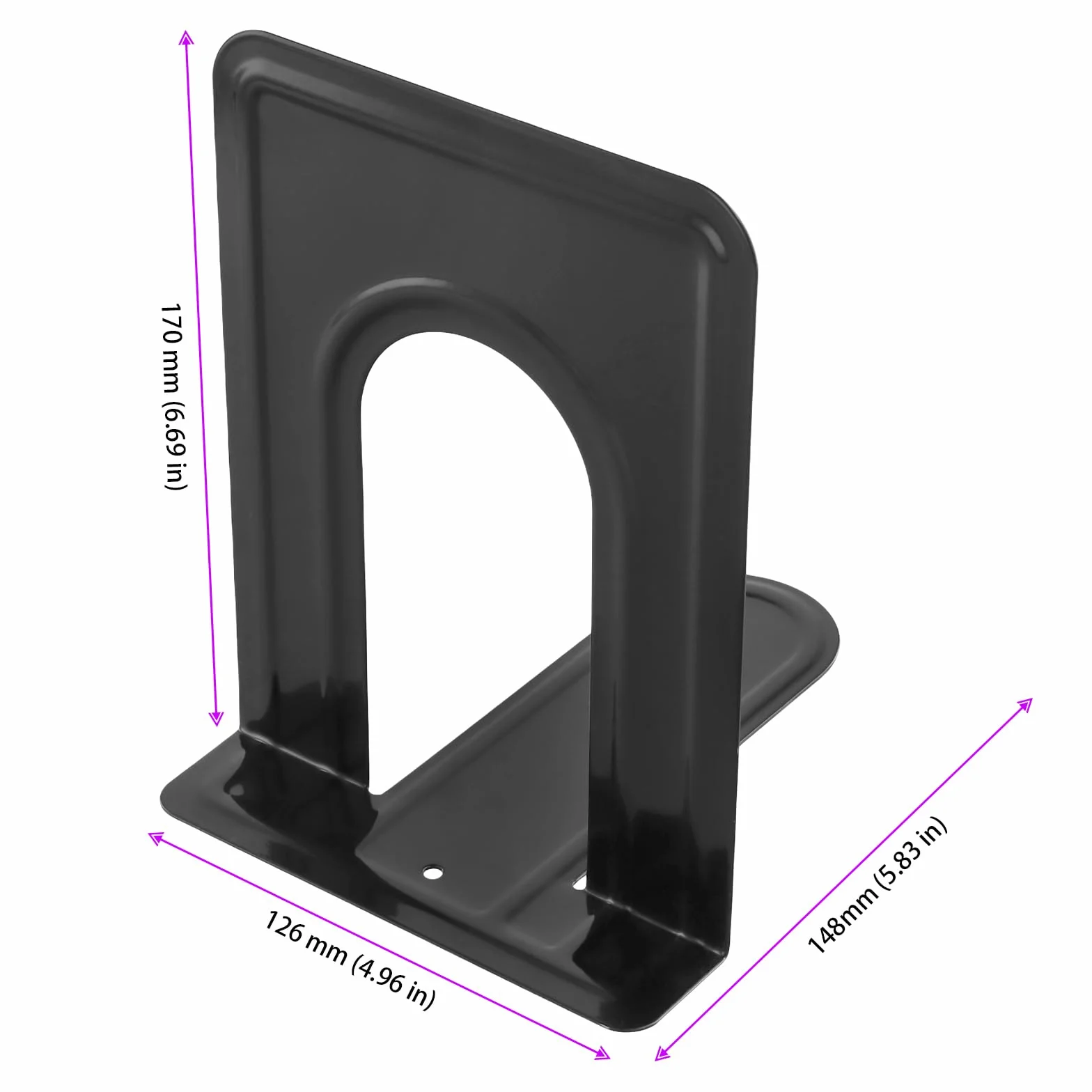 fermalibri neri in acciaio laminato a freddo 12,6 x 14,8 x 17 cm per scaffali librerie