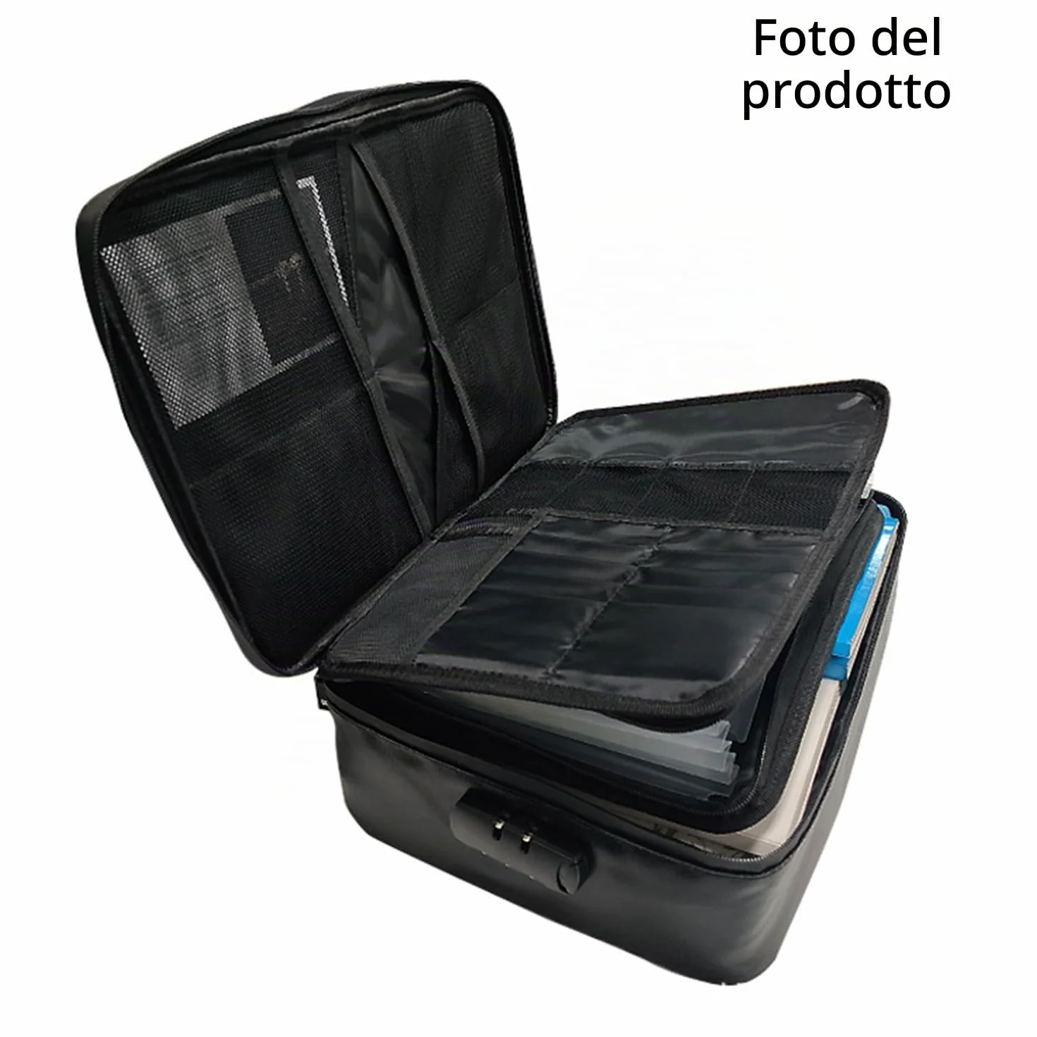 Cartella Portadocumenti Di Documenti Importanti,36x28x11cm,Organizzatore Di File Impermeabile e Ignifugo Con Serratura,Adatto Per Conservare Importanti Documenti Di Lavoro,Certificati,Fatture,Ecc.