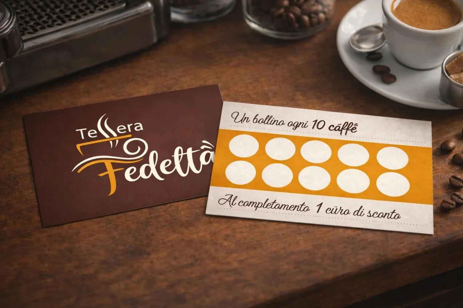 GHIBLI Carte Fedeltà Punti 250 Tessere + 2500 Bollini a Colori per Bar Caffetteria