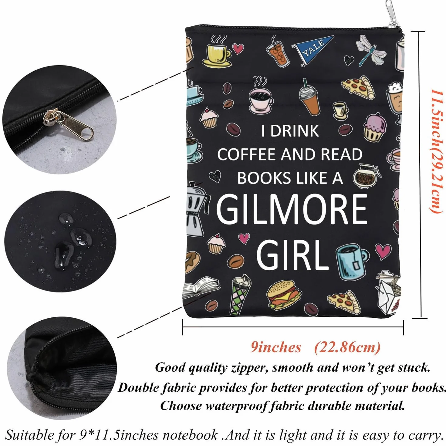 Luke's Diner Book Sleeve – Copertina per libro ispirata a Gilmore Girls, regalo per amanti del caffè
