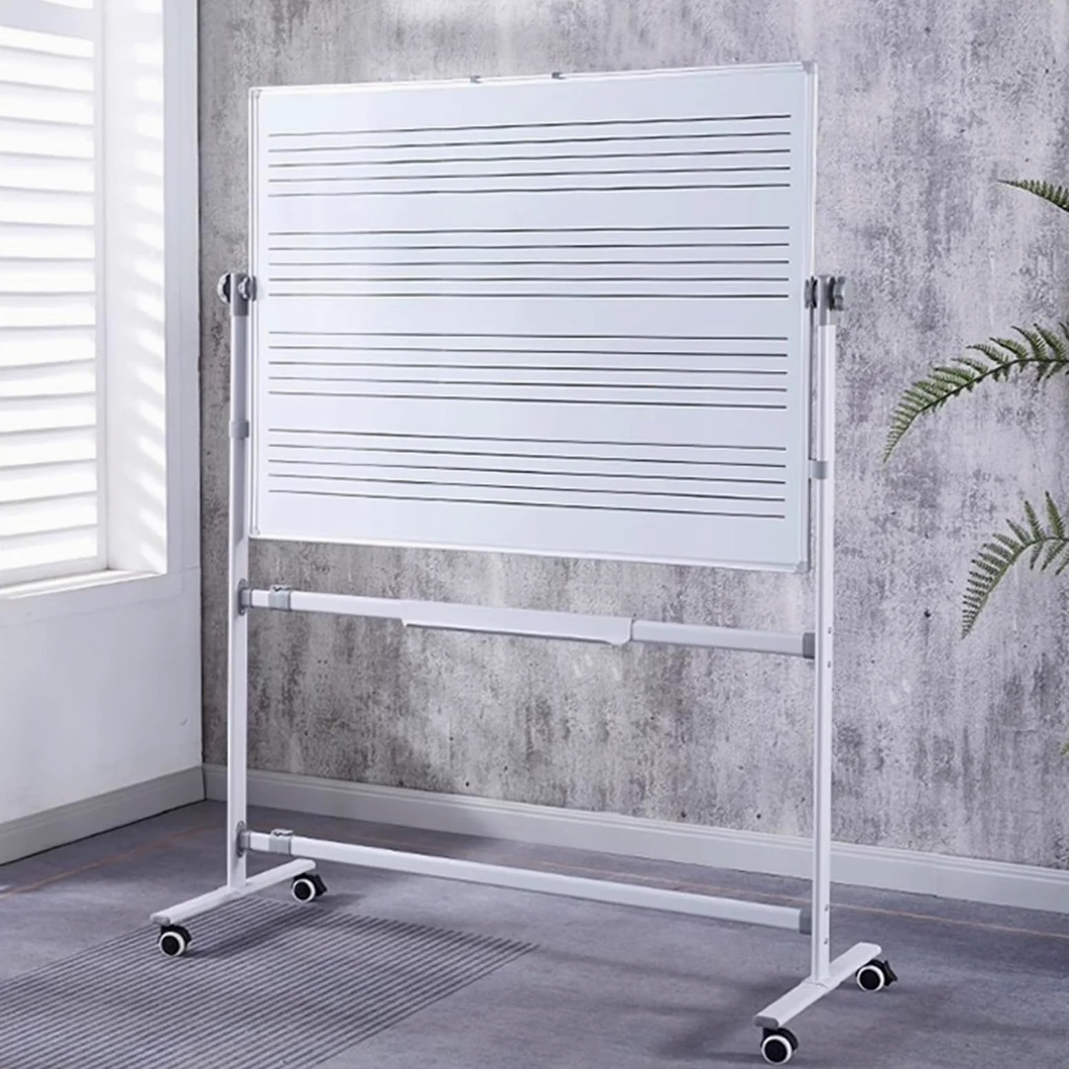 Lavagna Mobile Grande Lavagna cancellabile a Secco per Staff Musicale 48 x 36 Pollici Lavagna Magnetica bifacciale su Ruote per casa, Ufficio, Aula, Scuola