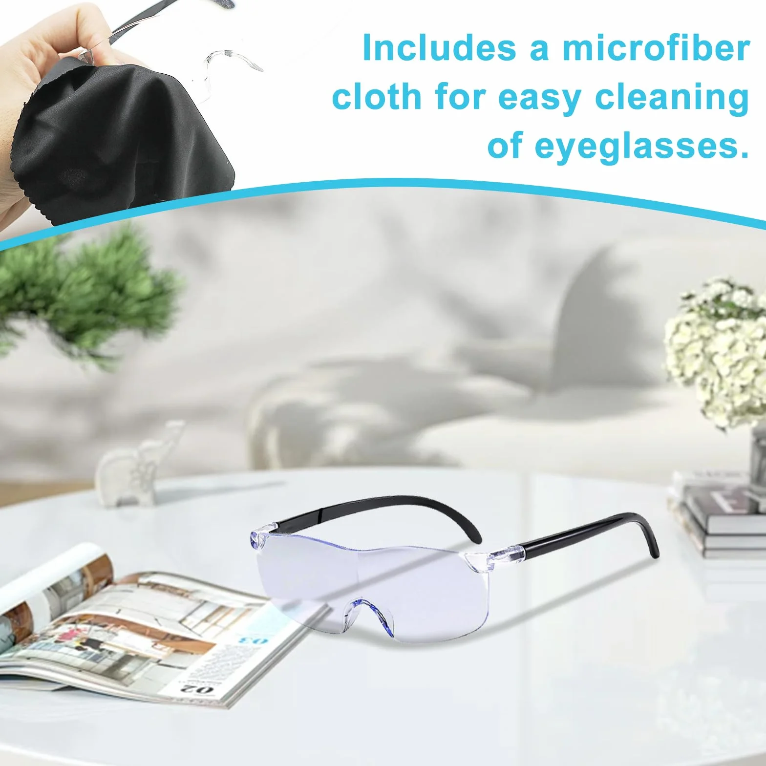 Occhiali Ingrandimento 4 Pezzi 300% 500% 800% 1000% Anti Luce Blu Lettura Lavori Artigianato