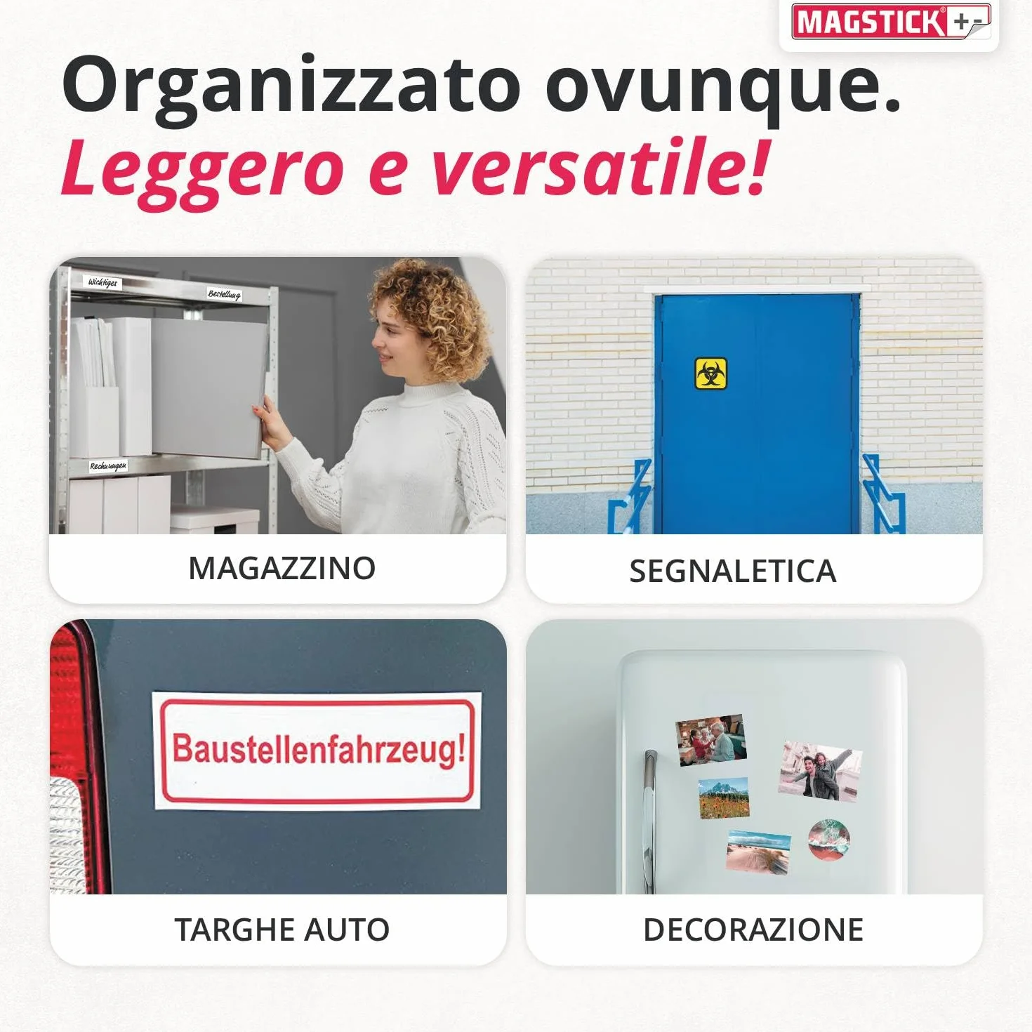 Set 10 carte magnetiche bianco DIN A4 retro magnetico stampabile getto d'inchiostro mag220