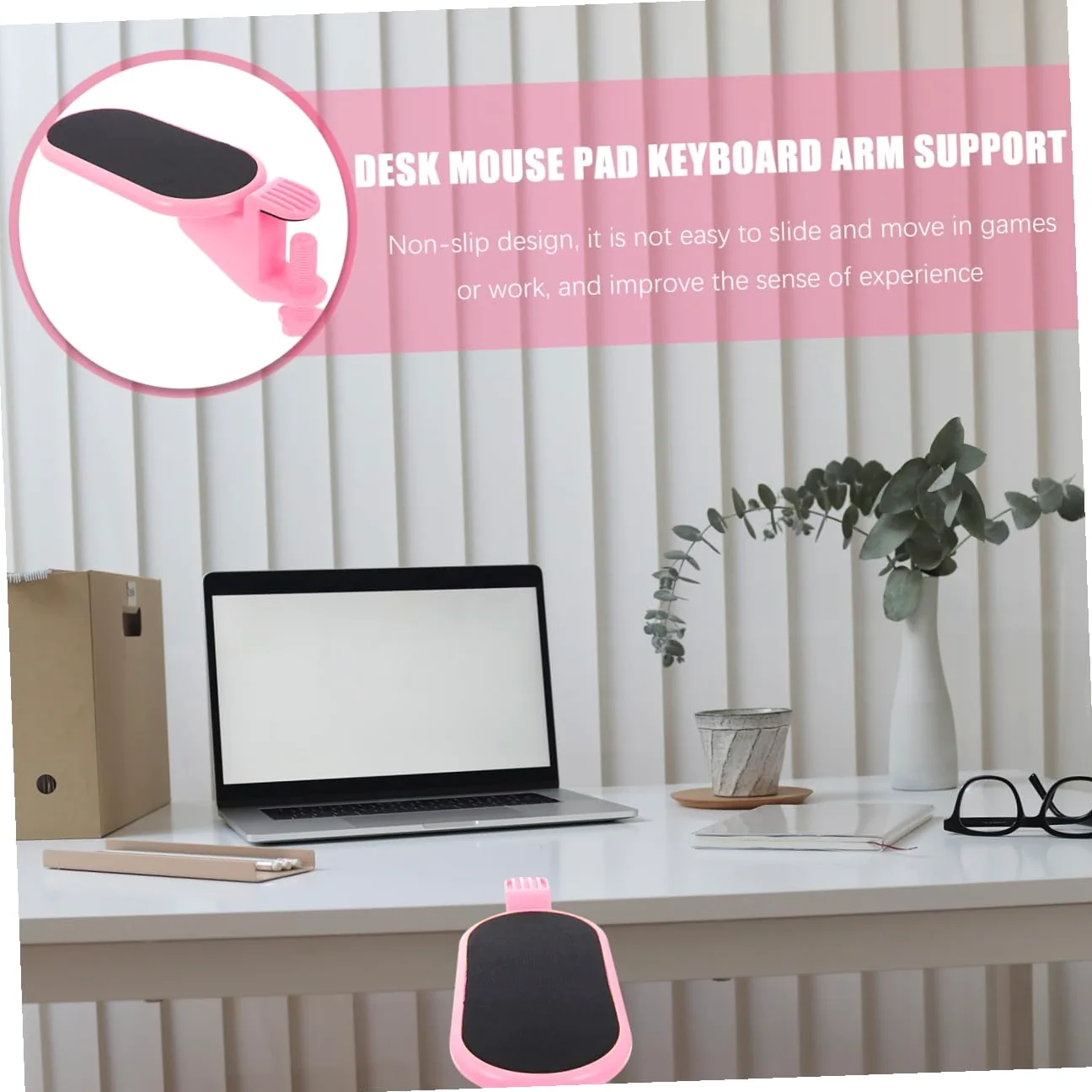 Poggia Polsi per Tastiera Ergonomico in Eva, Antiscivolo Rosa | Supporto Portatile per Computer, Riduce la Fatica della Mano, Adatto a Casa e Caffè