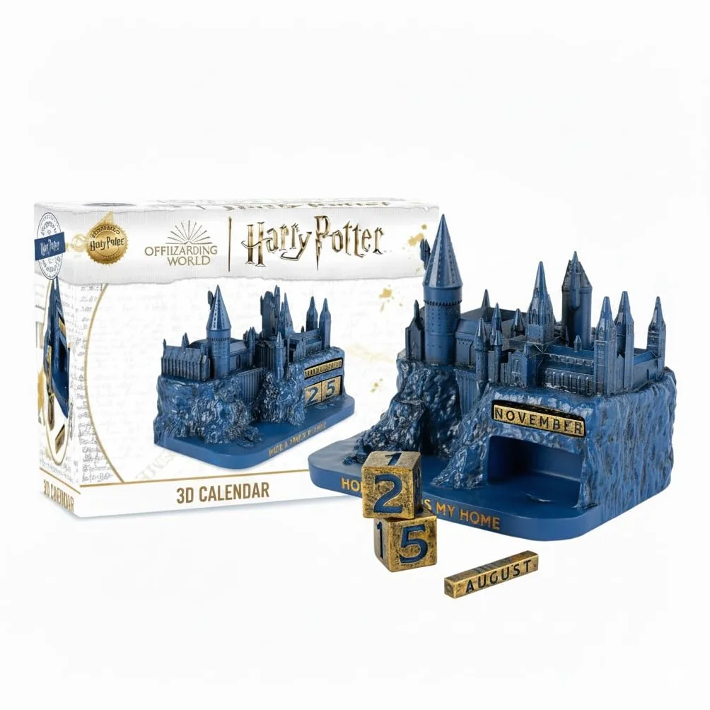 Calendario Harry Potter 3D | Calendario Perpetuo da Tavolo Hogwarts, Mini Calendario Perpetuo 14 x 9 x 10 cm, Harry Potter Gadget, Natale ad Hogwarts