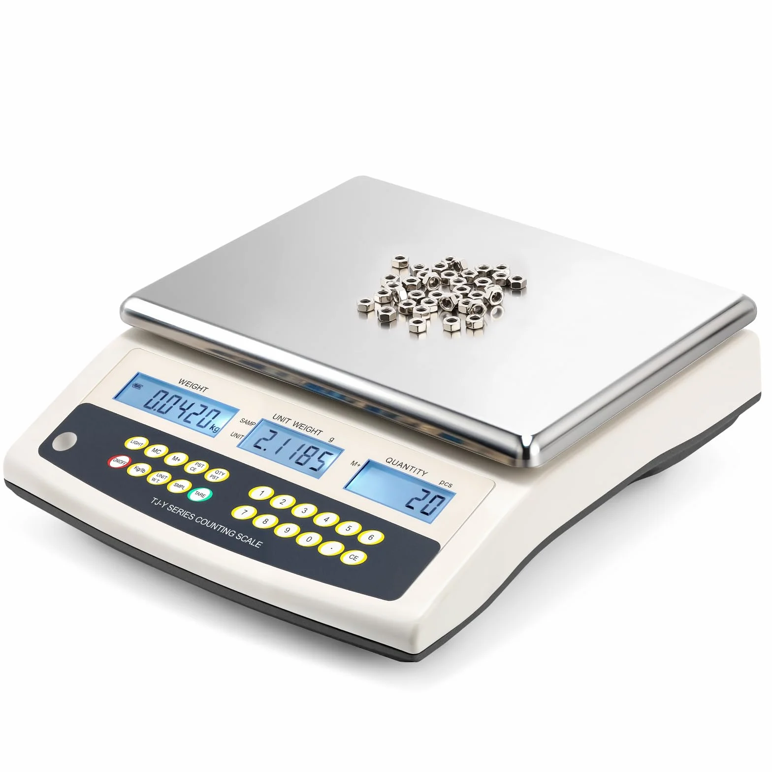 Bonvoisin Bilancia di Conteggio Digitale 6 kg x 0,1 g - Bilancia Industriale Multifunzione con Tara, Conteggio, Allarme - Uscita Dati RS232 - Batteria Ricaricabile - Per Parti e Monete