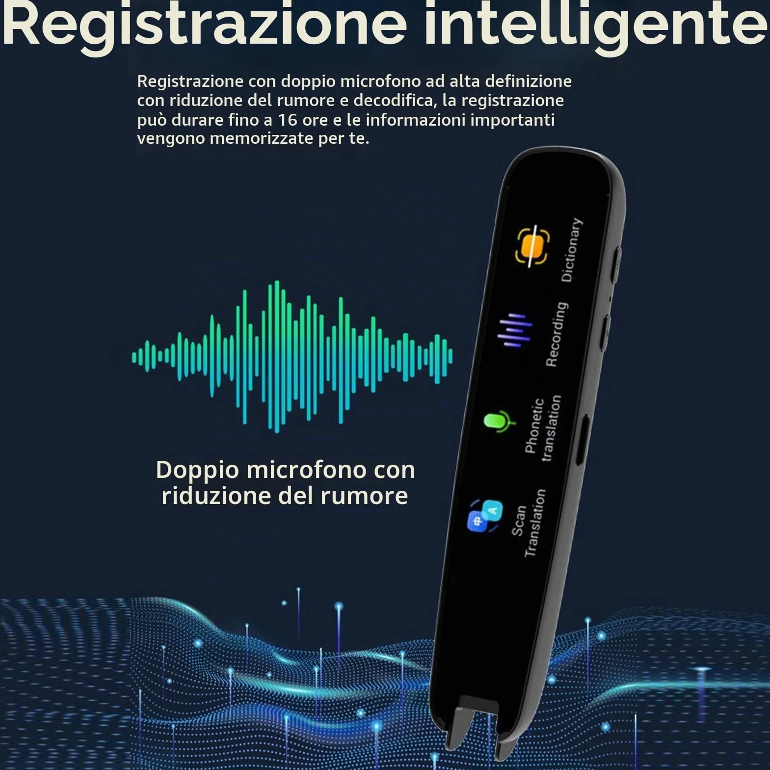 Penna traduttore, penna da lettura per dislessia, dispositivo di lettura da testo a vocale, lettore digitale di penna in 117 lingue, scanner per studenti, adulti, viaggiatori, affari