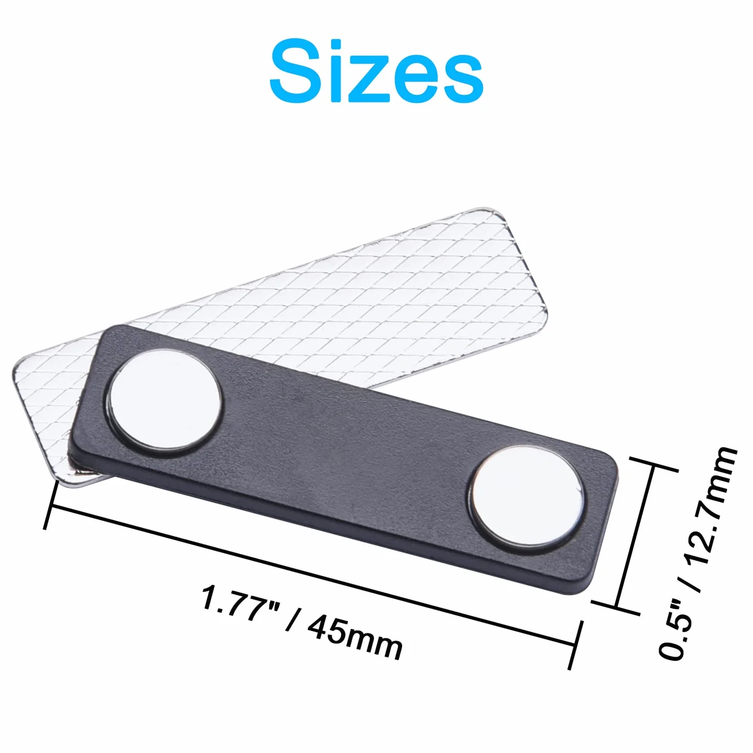 Wisdompro Set di 10 targhette magnetiche badge porta pass nero