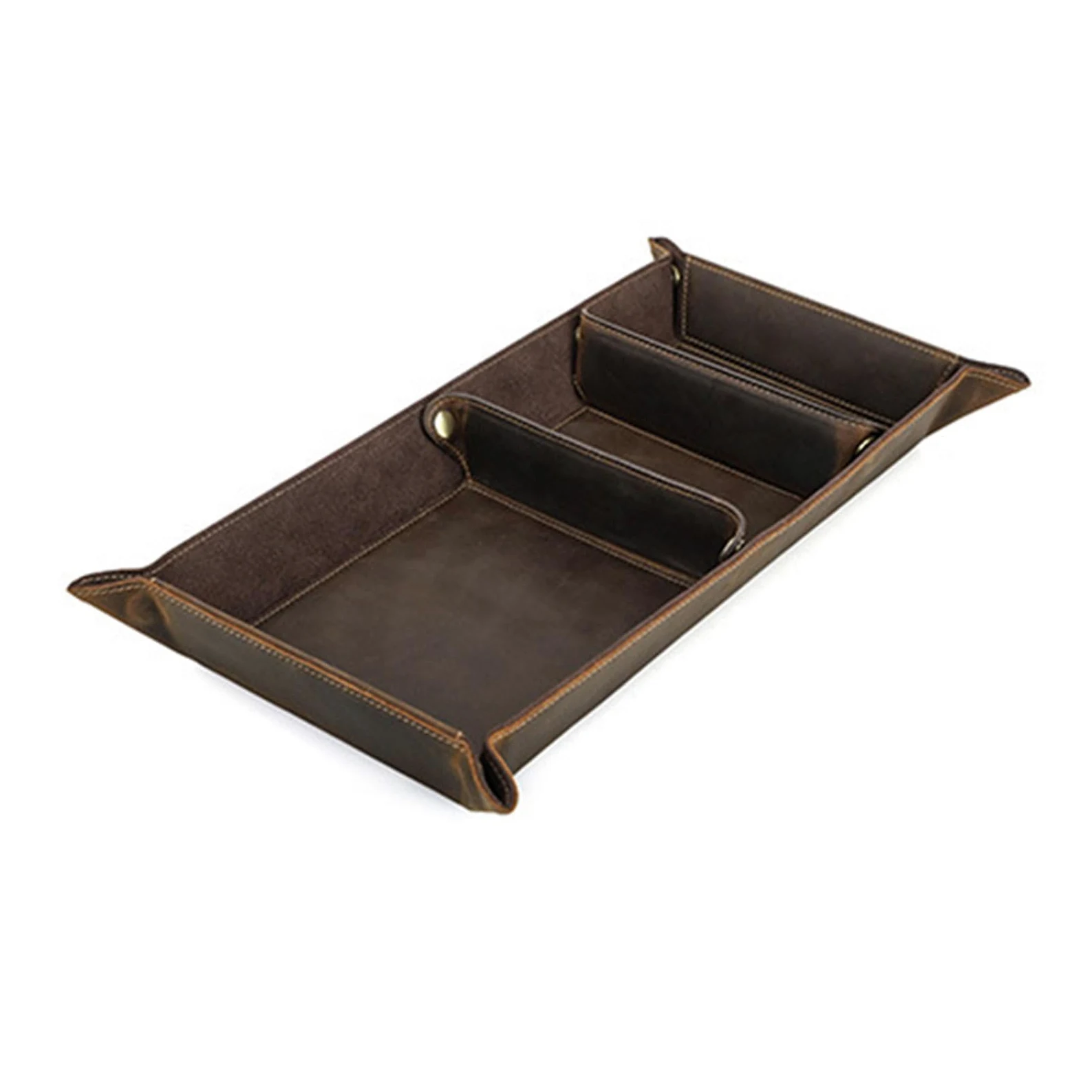 Vassoio portaoggetti caffè marrone 40 x 22 x 4, 5 cm Vassoio organizer da tavolo per scrivania ingresso per riporre chiavi, telefono, orologi, carte elementi essenziali quotidiani Organizer da
