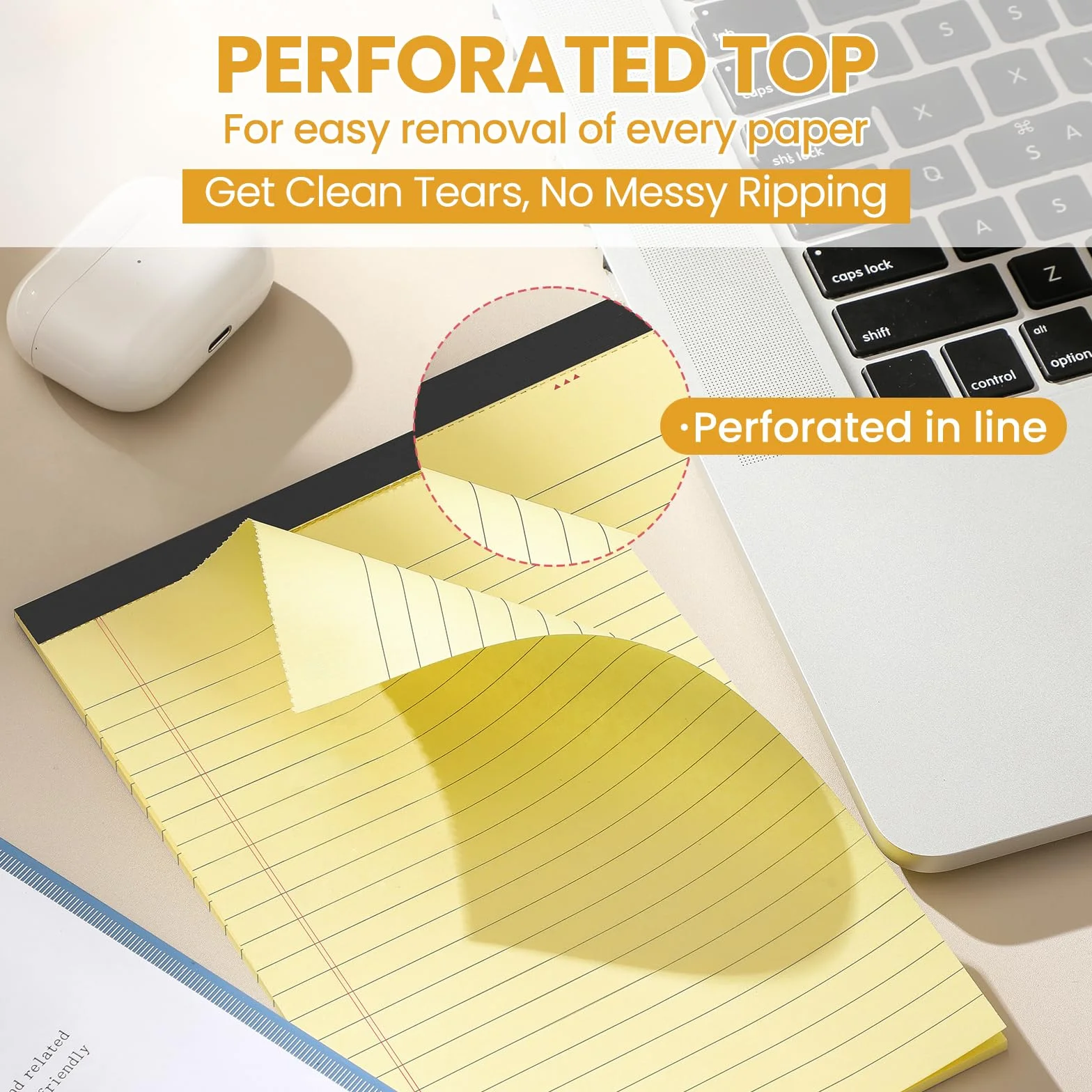 VITEVER Small Note Pads 5x8, 7 Pack Narrow Ruled Legal Pads, Perforated Lined Note Paper for Study Office