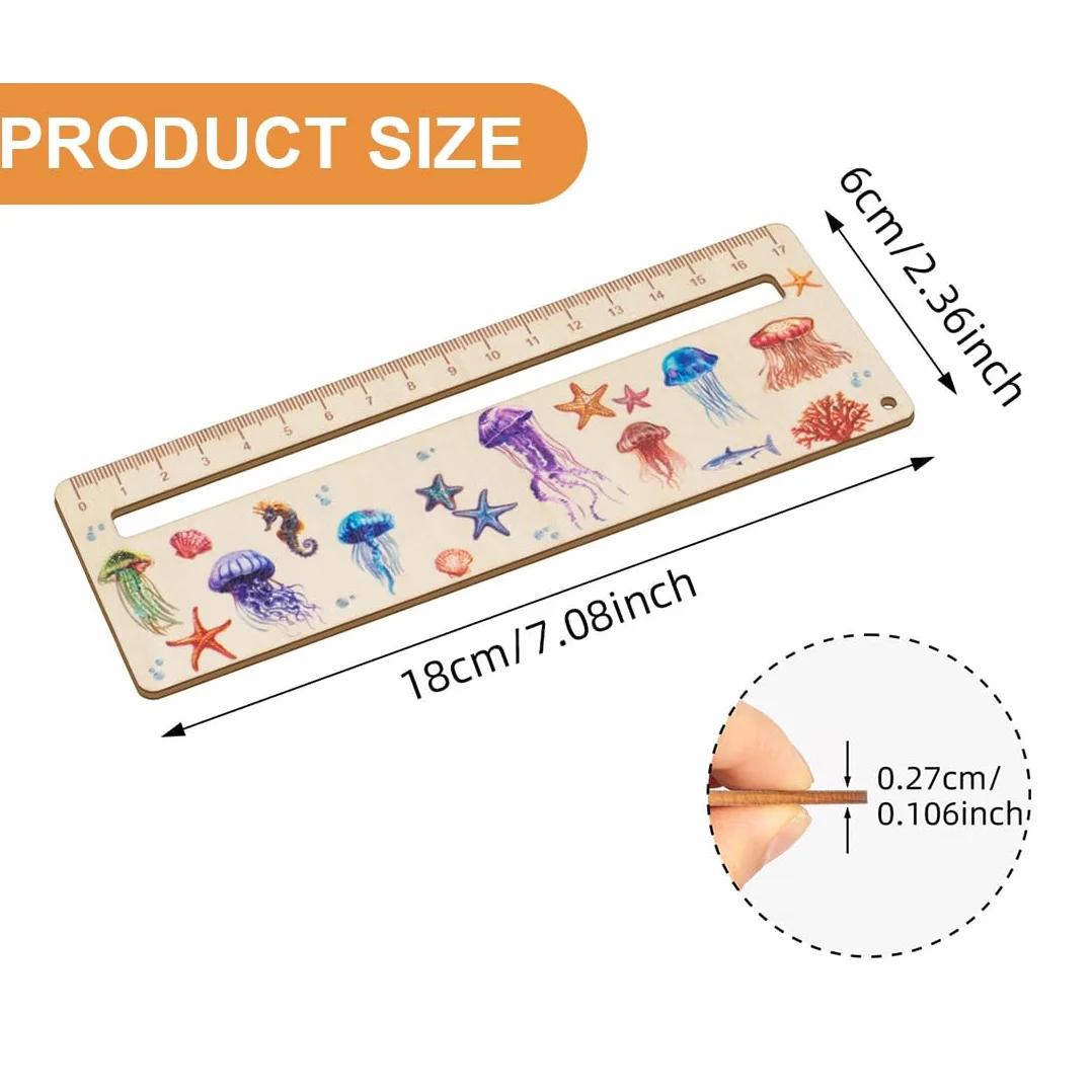 JEYORZY Righello per Lettura Bambini 18 cm Legno Strumento Assistenza Lettura Personalizzato Regali Ingresso Medusa