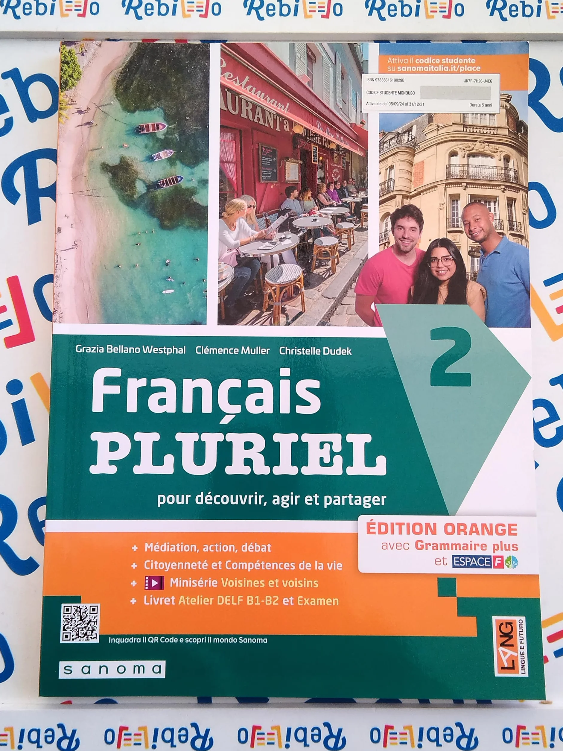 FRANçAIS PLURIEL 2 éDITION ORANGE AVEC GRAMMAIRE PLUS ET ESPACEF - (9788861619029) + Materiali didattici – Rebillo
