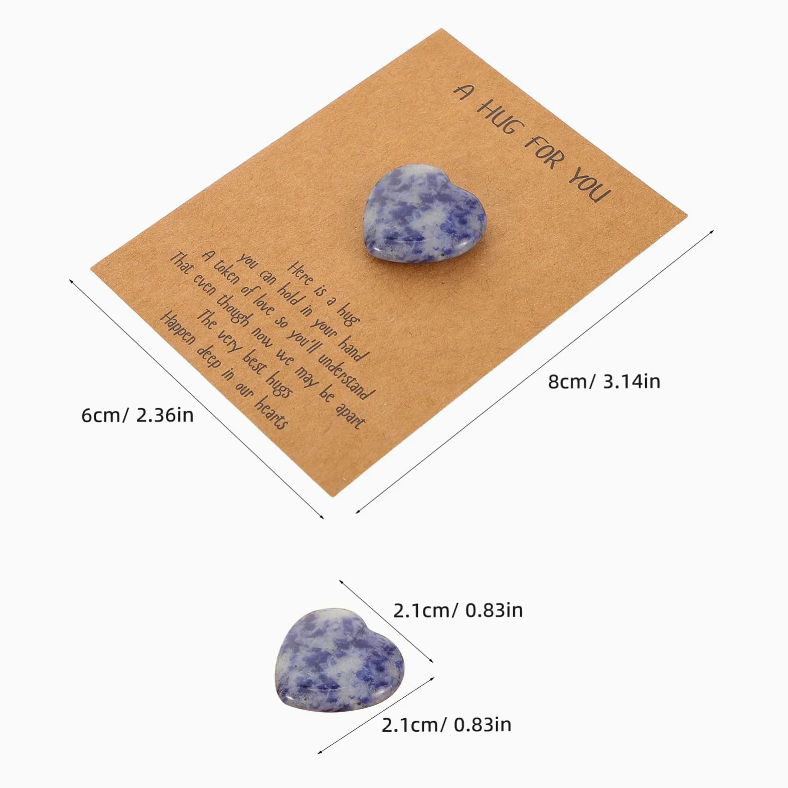 40 Set Biglietti di Auguri a Forma di Cuore con Pietre Naturali per Festa degli Innamorati e Compleanni, Design Fresco ed Elegante, per Decorazioni e Progetti DIY