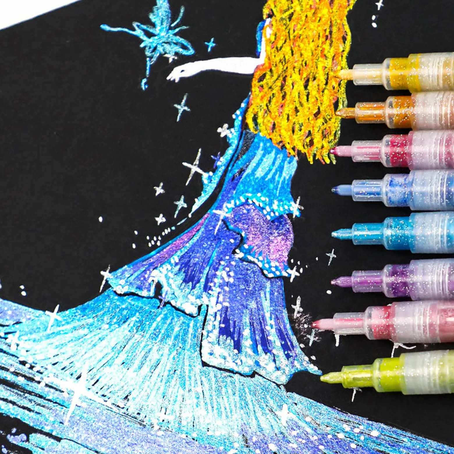 ordinarYone Evidenziatore scintillante da 0,7 mm, ad asciugatura rapida, per lavori artistici, biglietti, agenda, scrapbooking, ecc