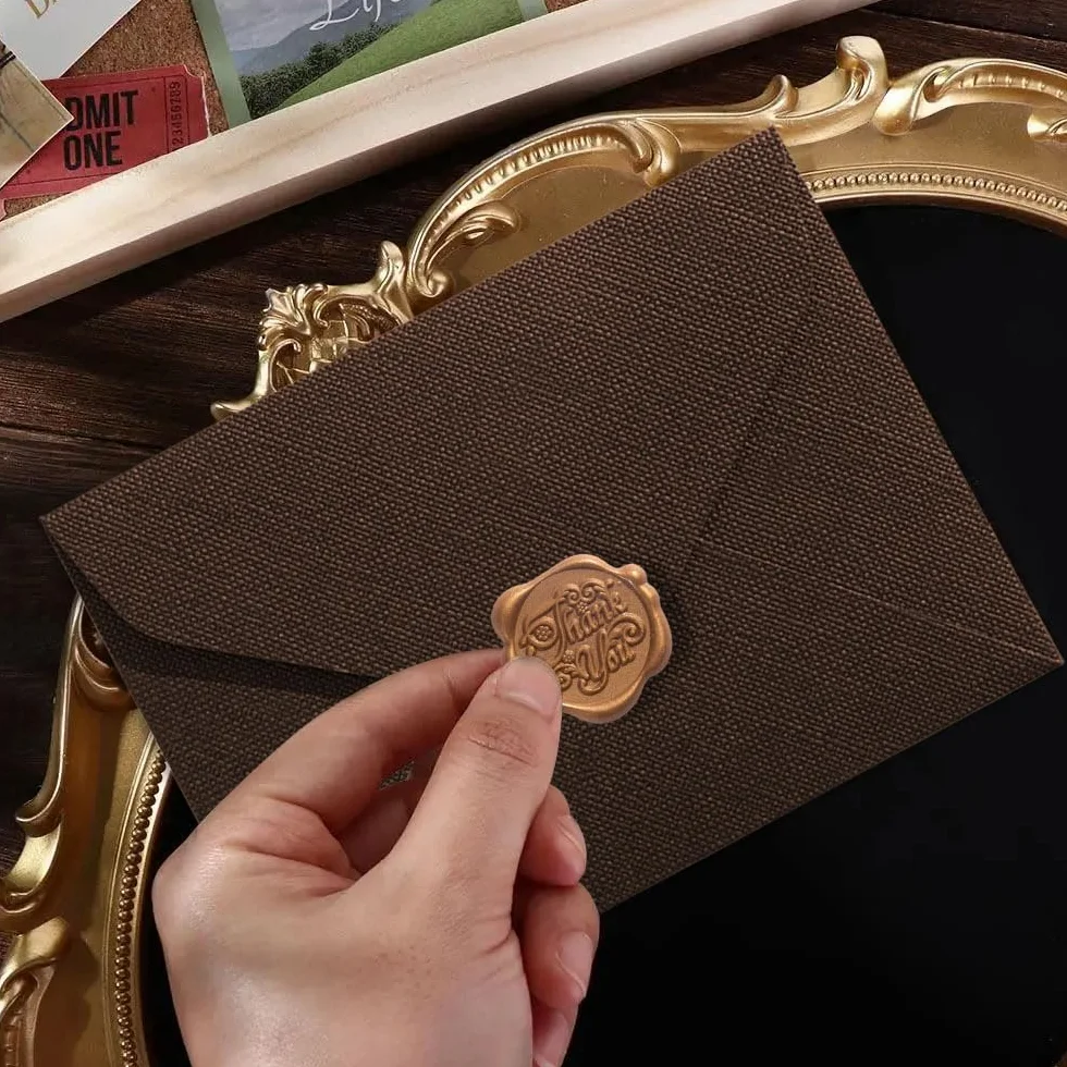 Set di Carta Lettera e Busta Vintage con 10 Adesivi