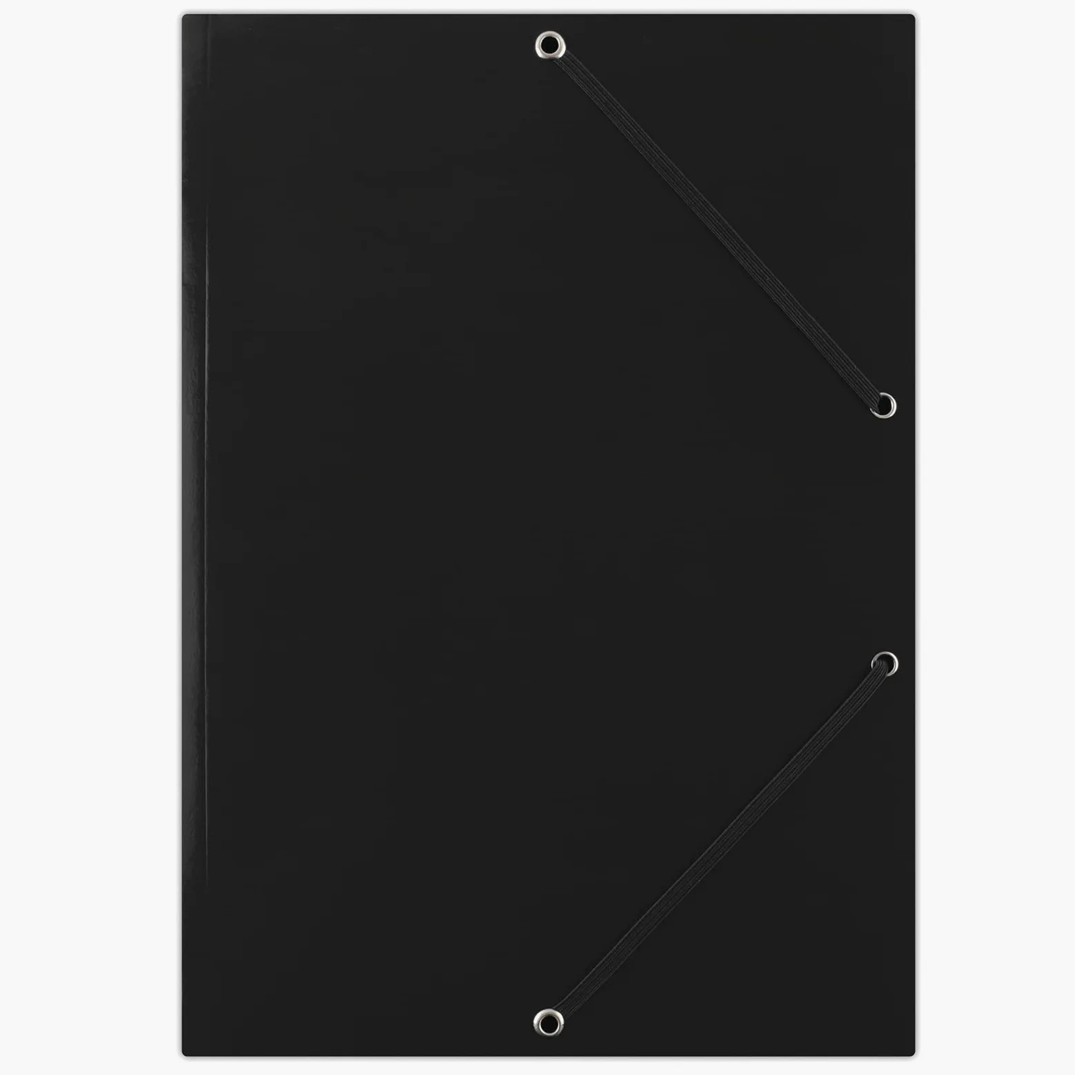 DONAU FEP01G - Cartellina portadocumenti A4, in cartone resistente, con 2 elastici in gomma, confezione da 50 pezzi, colore: nero, ideale per l'ufficio e la scuola, punto verde