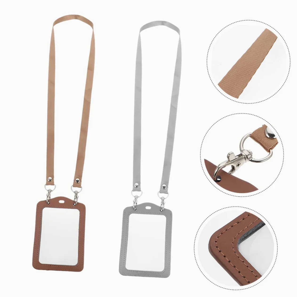Operitacx 6pezzi Portabadge Trasparente Con Lanyard Di Custodie Per Tessere Con Design Doppio Faccia Per Carte Di Identità Biglietti Da Visita e Postcard