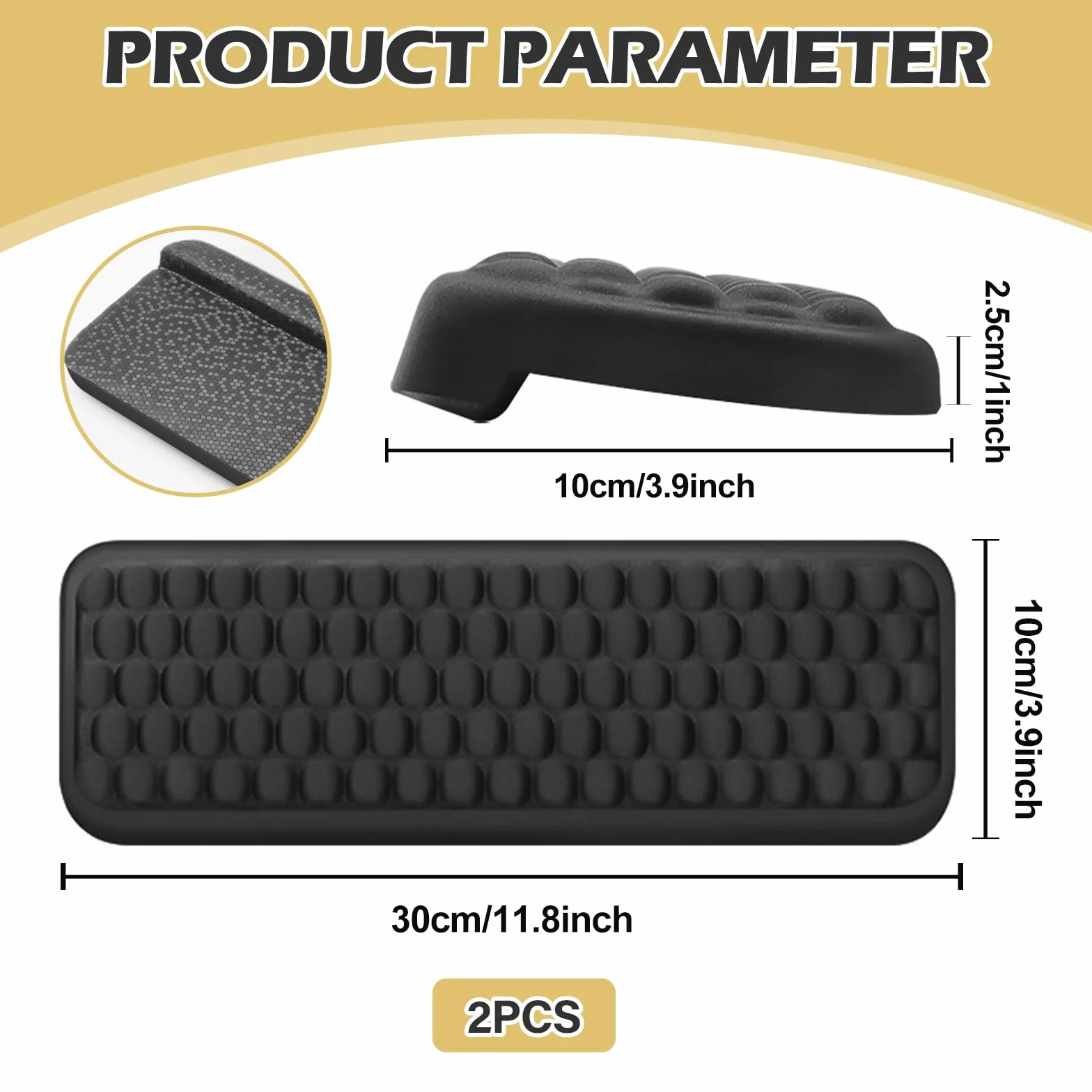 Poggiapolsi a forma di L per tastiera EdgeRest, memory foam, antiscivolo, per ufficio