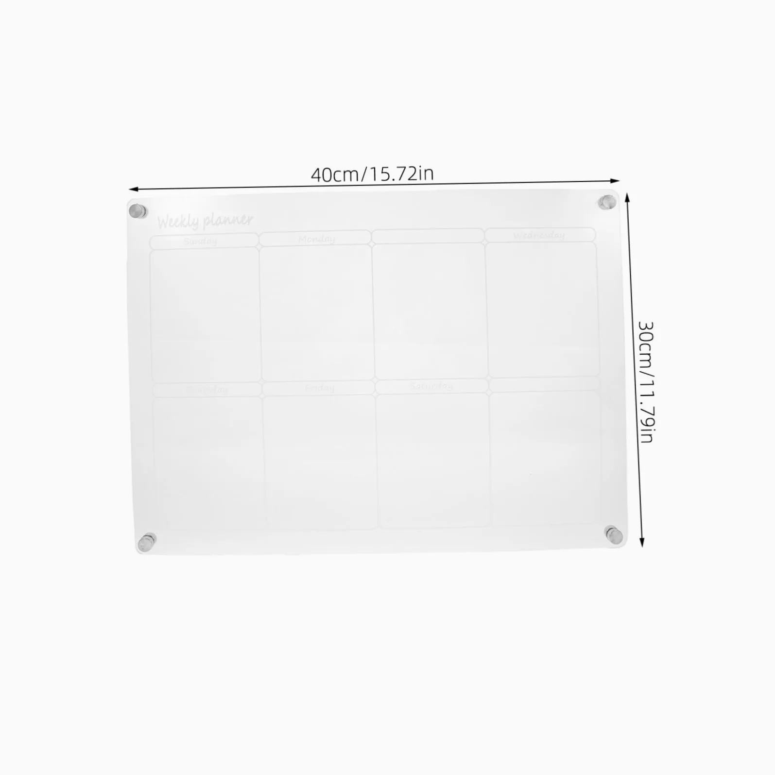VILLCASE Calendario Magnetico per Frigorifero Cancellabile Secco Lavagna per Scrivere Pianificatore dei Pasti Trasparente Doppia Funzione per Organizzare la Pianificazione Settimanale