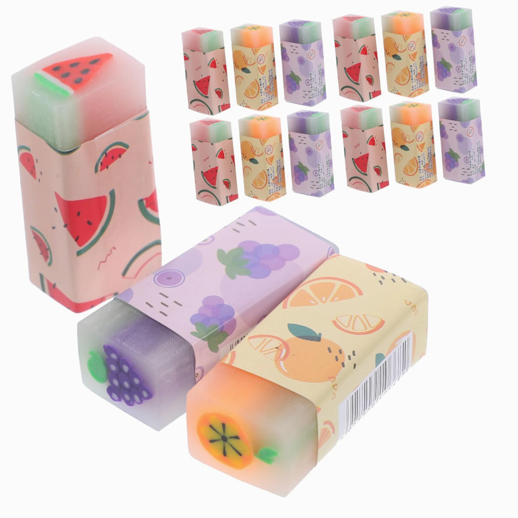 Gomme per Matite alla Frutta 36 Pezzi in Gomma per Bambini | Decorazioni Scuola, Cancellano gli Errori Praticità, Forme Adorabili per Premi e Cancelleria Cute